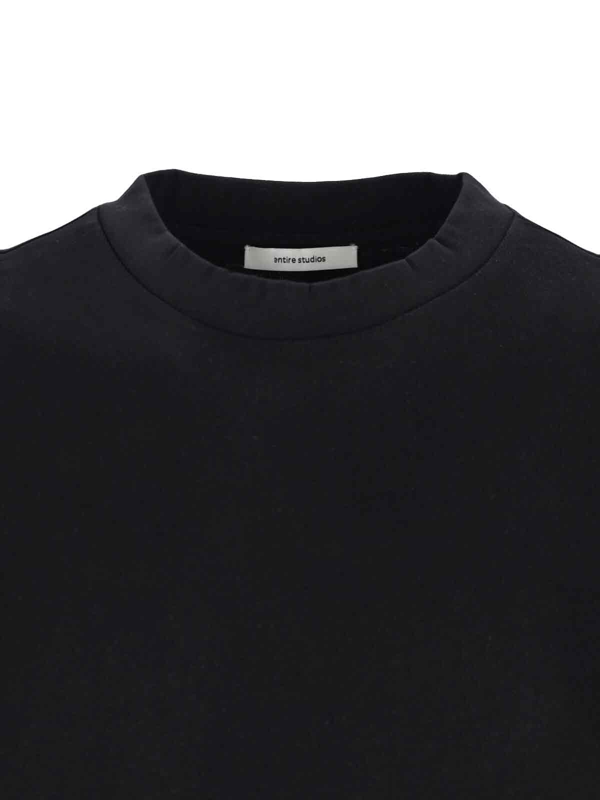Entire Studios Washed Crewneck T-shirt In Black