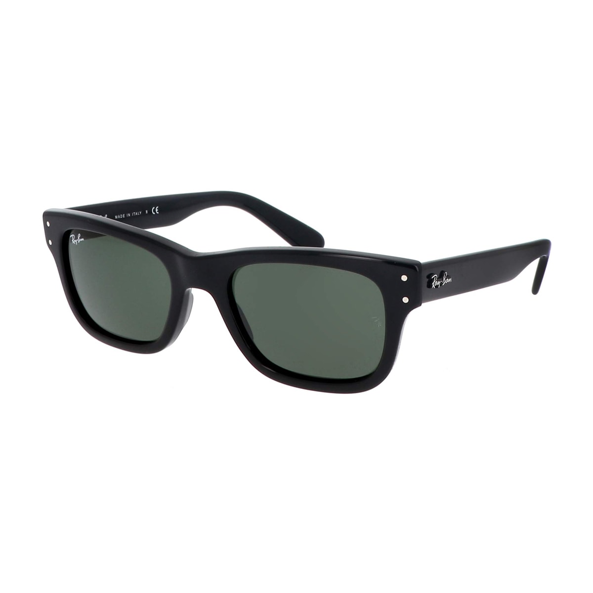 Ray Ban Burbank Sunglasses Black Frame Green Lenses 55-20 In Nero