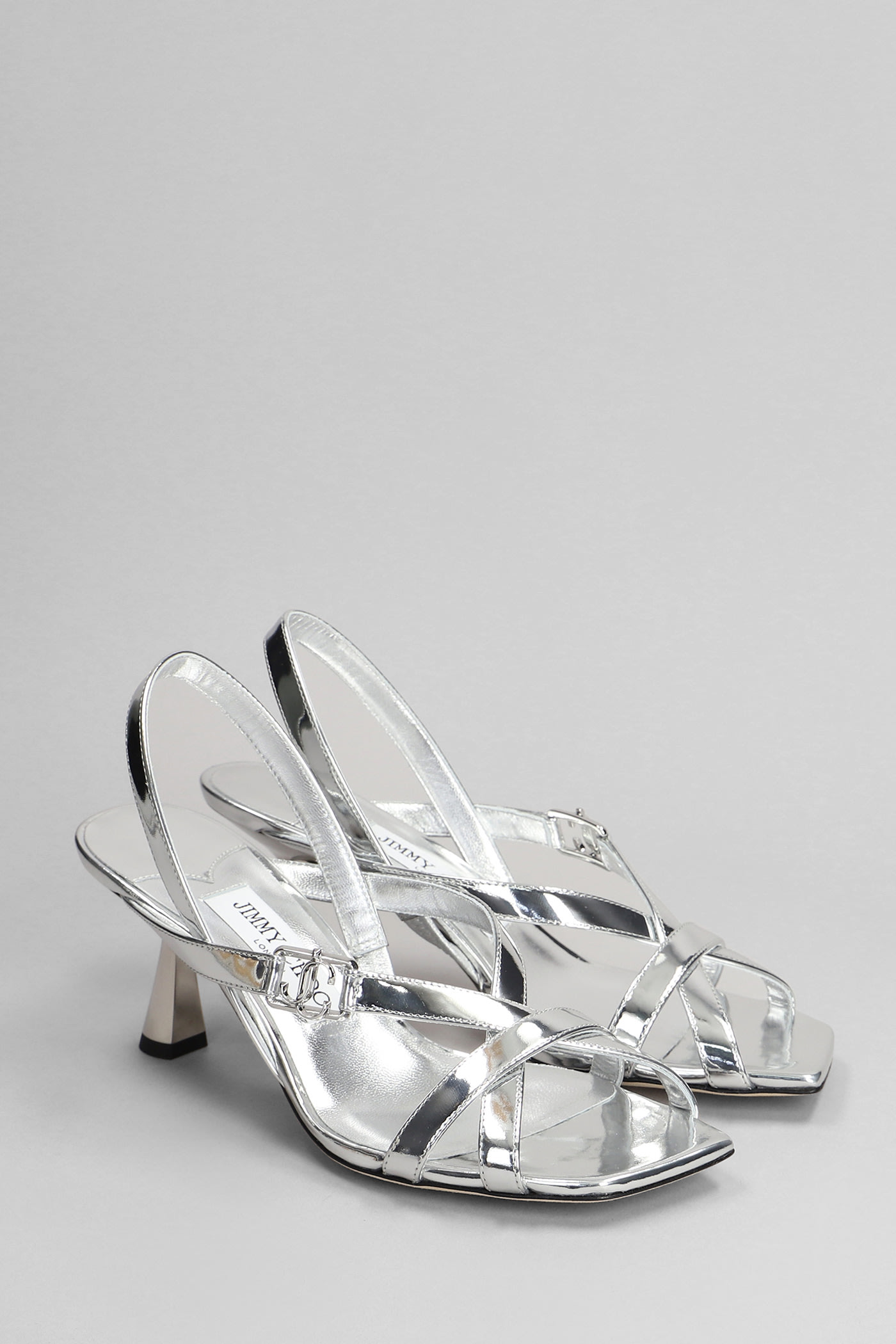 Shop Jimmy Choo Jess 65 Sandals In Silver Leather