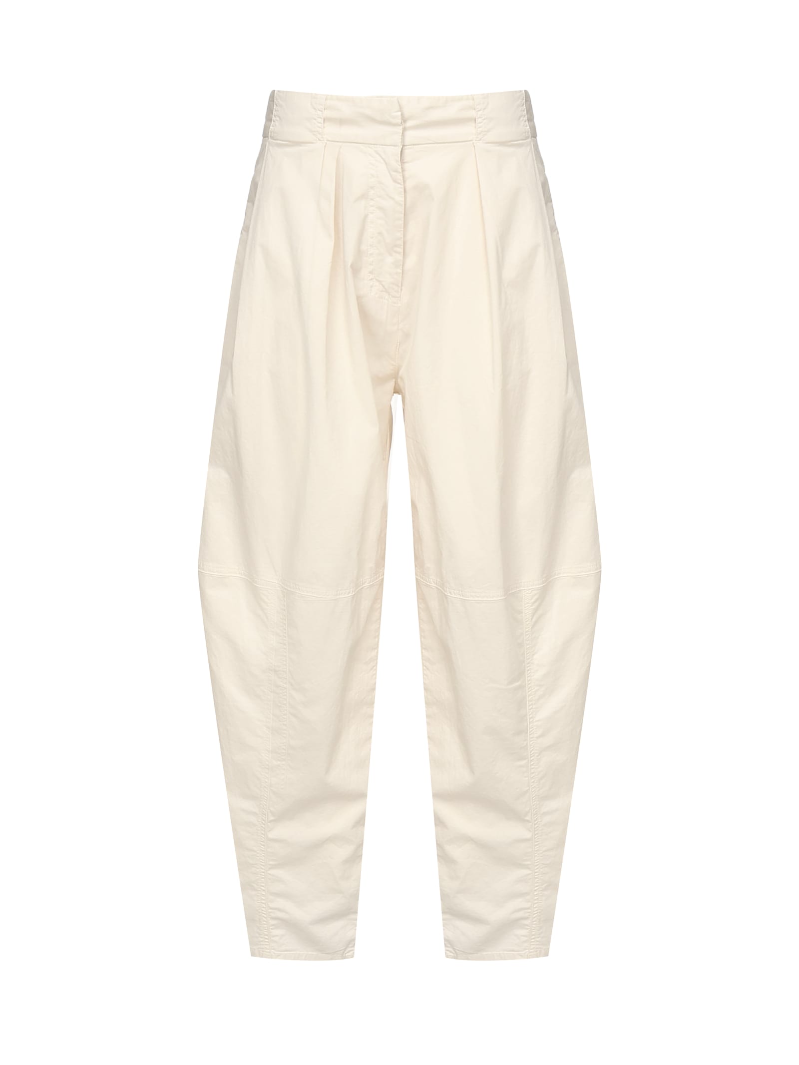 Pinko High-waist Pleated Trousers In Neutral