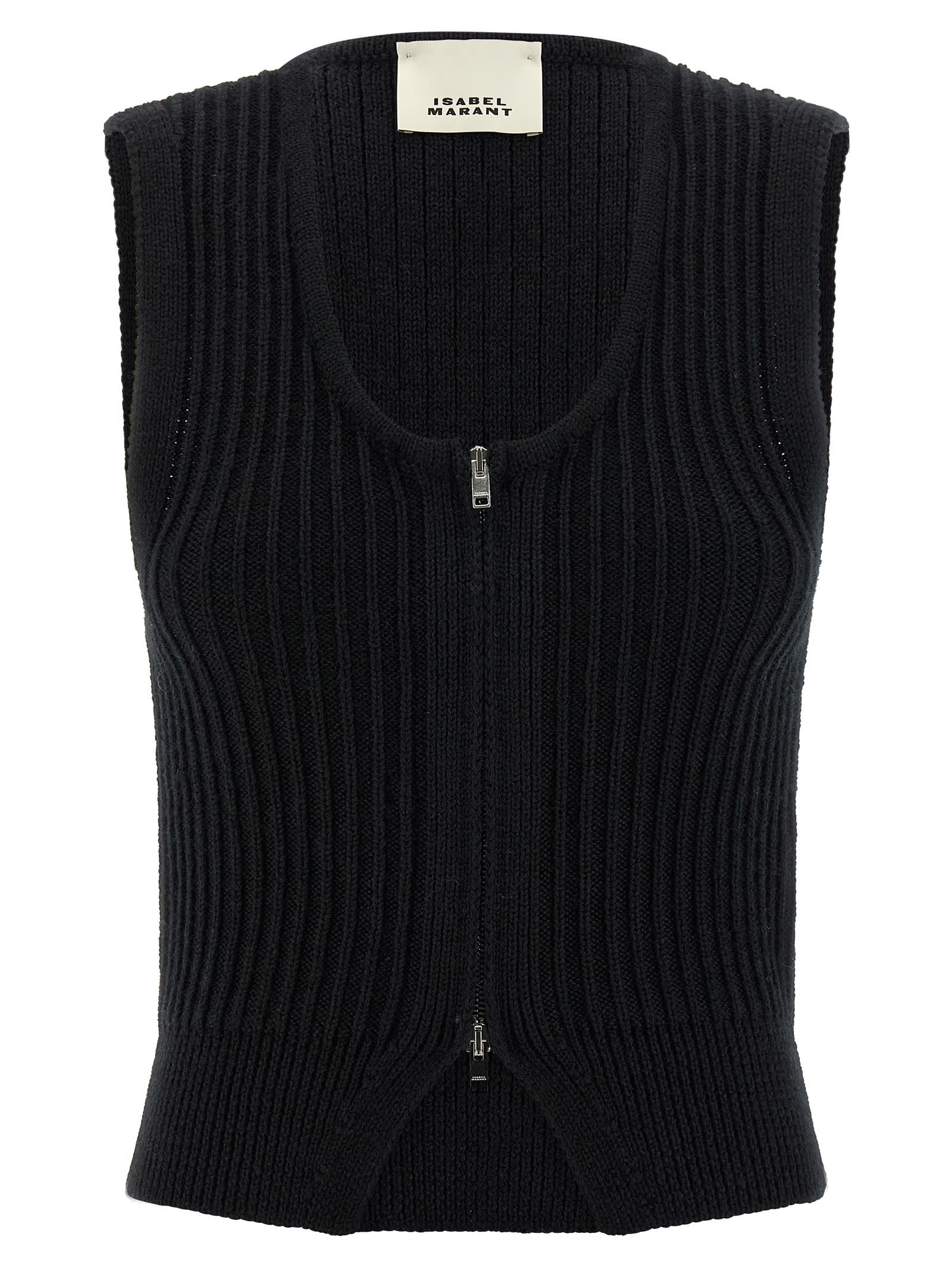 Isabel Marant Devima Vest In Black