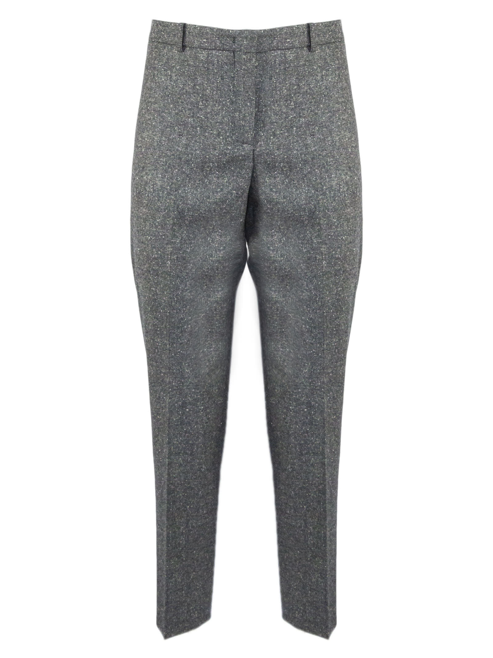 Grey Virgin Wool Blend Trousers Fabiana Filippi