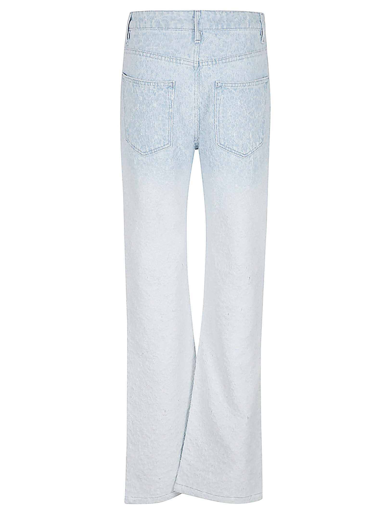 Shop Rabanne Flare Hem 5 Pockets Denim Jeans In Denim Light Blue