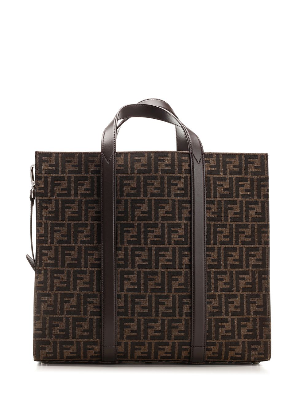 Shop Fendi Ff Jacquard Shopper In Brown