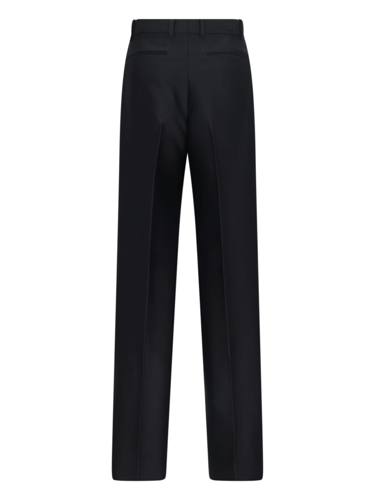 Gucci Wool And Silk Straight Pants In Black
