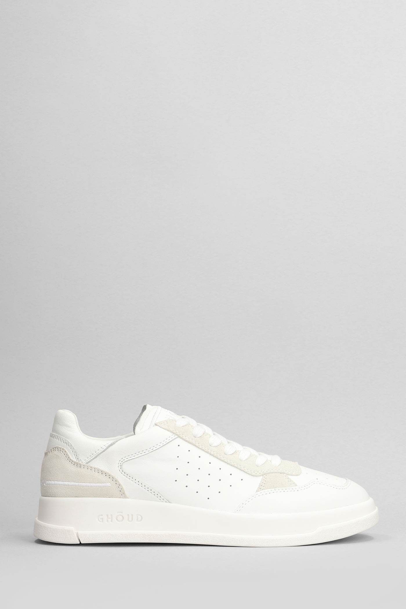 Shop Ghoud Tweener Low Sneakers In White Suede And Leather