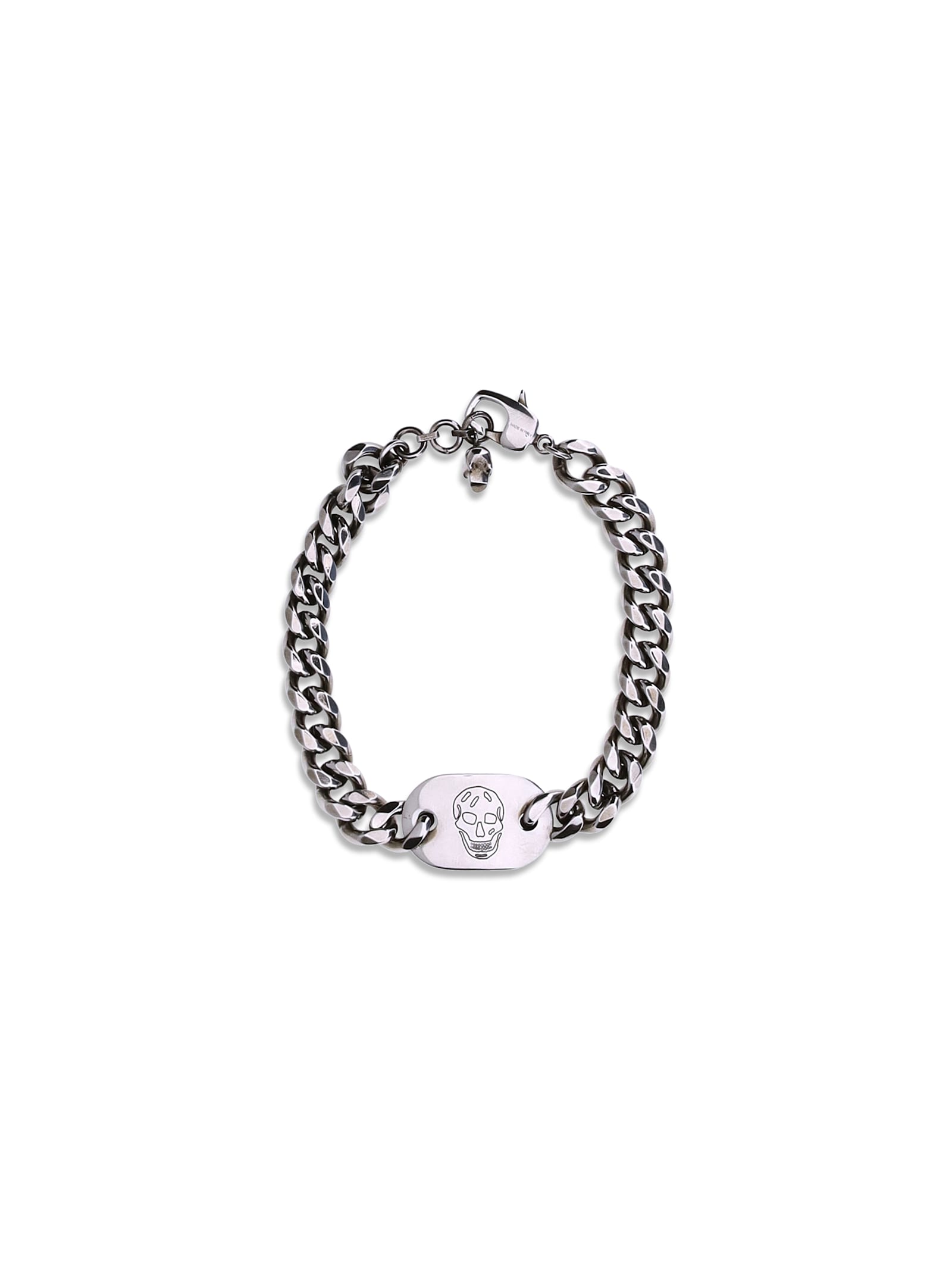 Alexander Mcqueen Men Skull Bracelet In Metallic