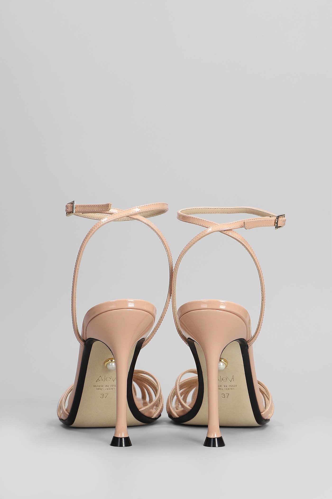Alevì Stella 110 Sandals In Powder Patent Leather In Powder