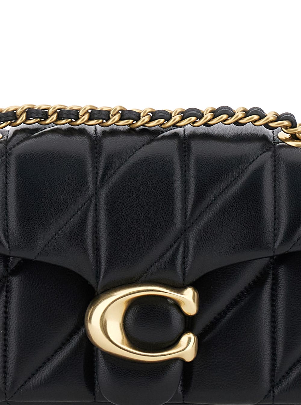 Coach Quilted Tabby Shoulder Bag 20 With Chain In Black
