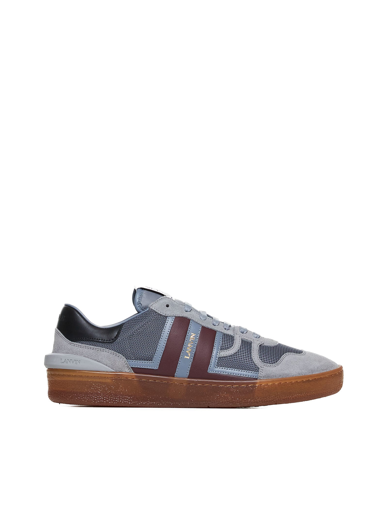 Shop Lanvin Sneakers In Light Grey/burgundy