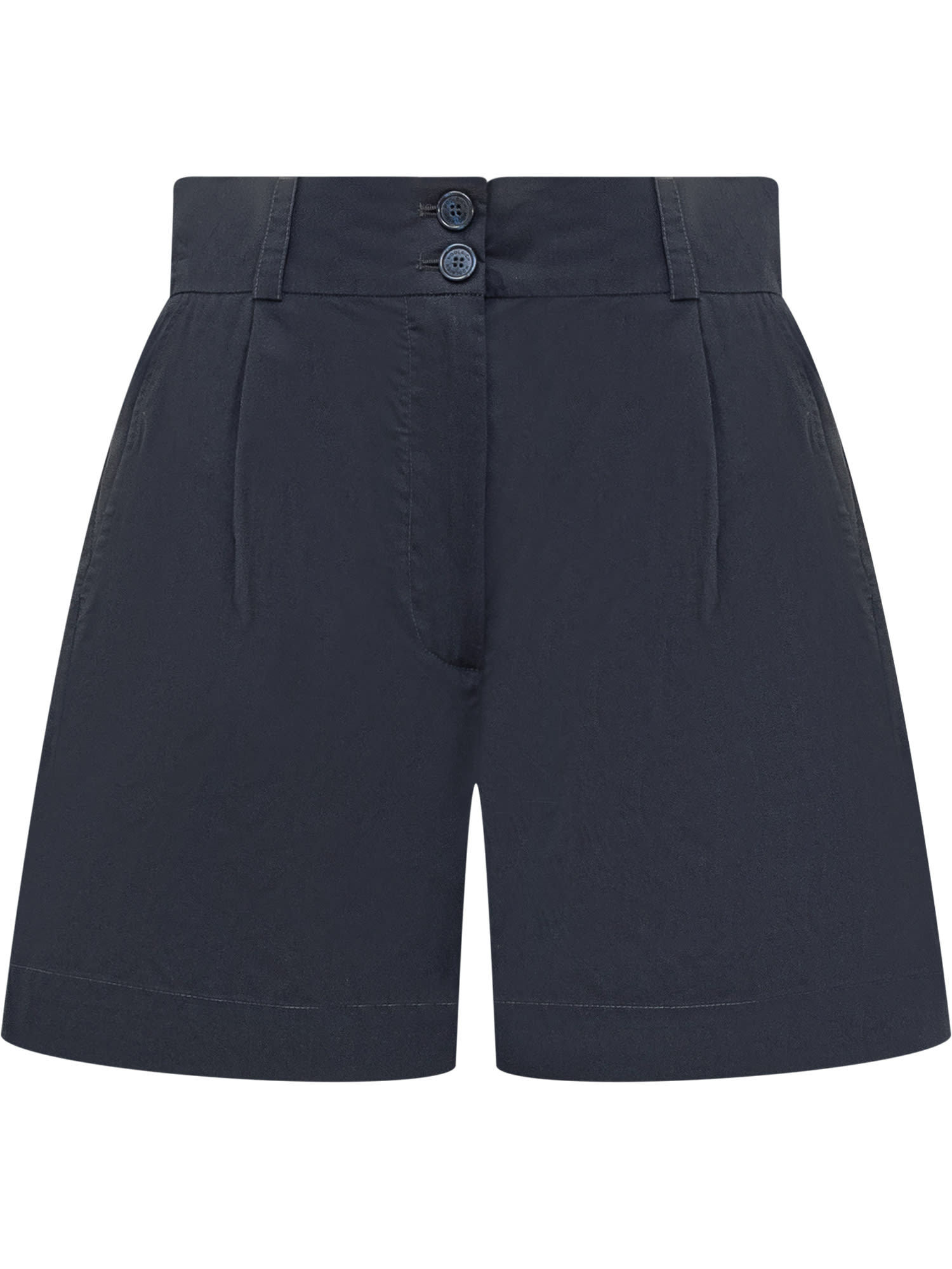 Shop Woolrich Cotton Shorts In Melton Blue