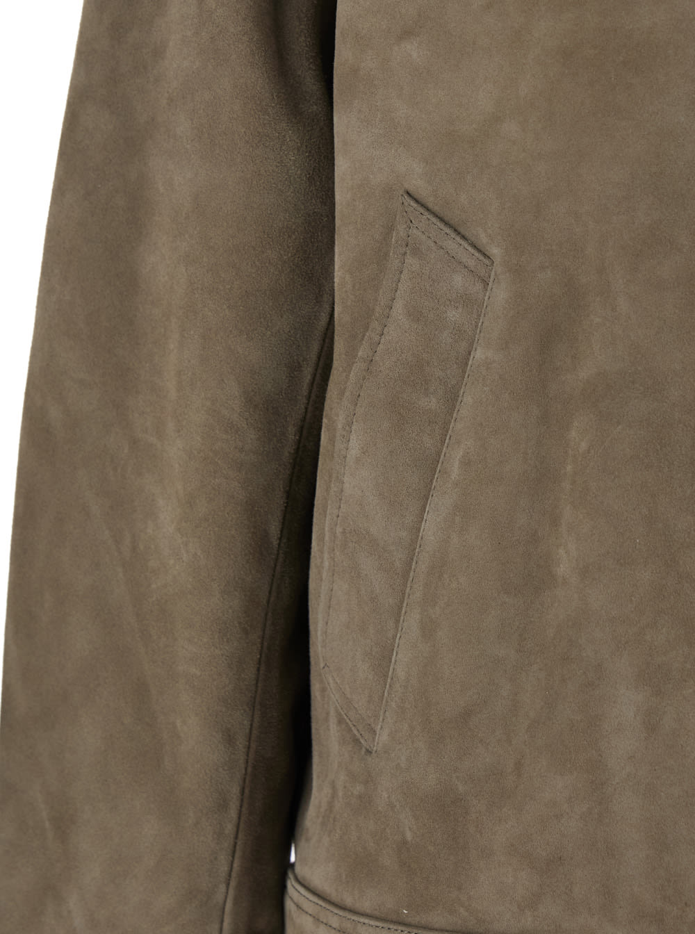 Ami Alexandre Mattiussi Ami Paris Men Grey Jacket With Classic Collar And Front Zip Closure In Suede Man In Grey
