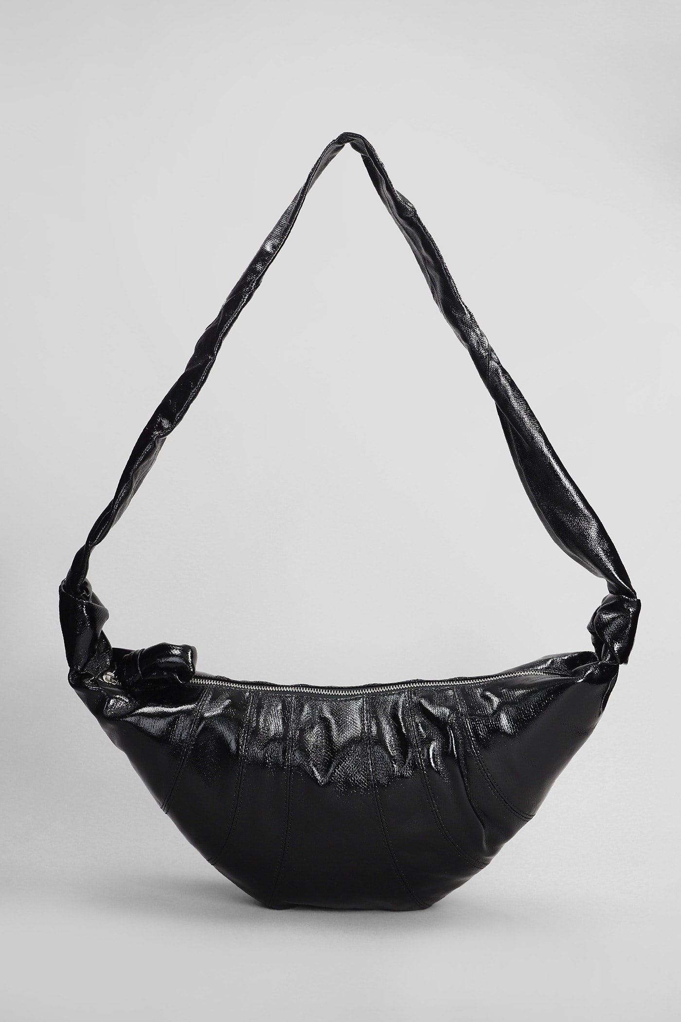 Lemaire Mrdium Croissant Shoulder Bag In Black Cotton