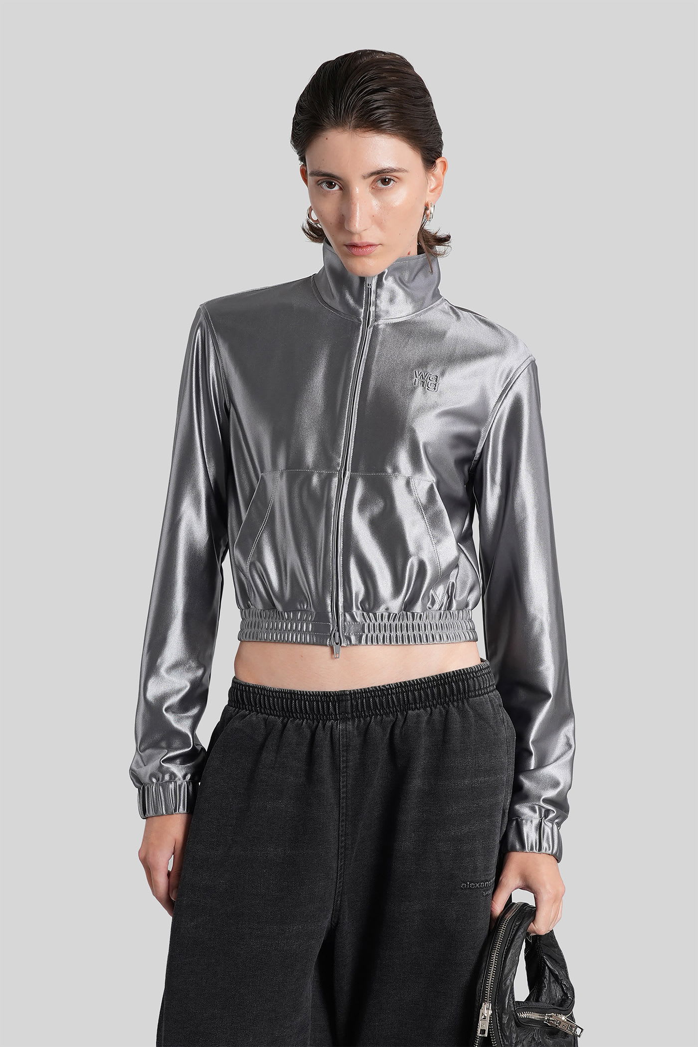 Alexander Wang Sweatshirt In Grey Polyester In Animal Print