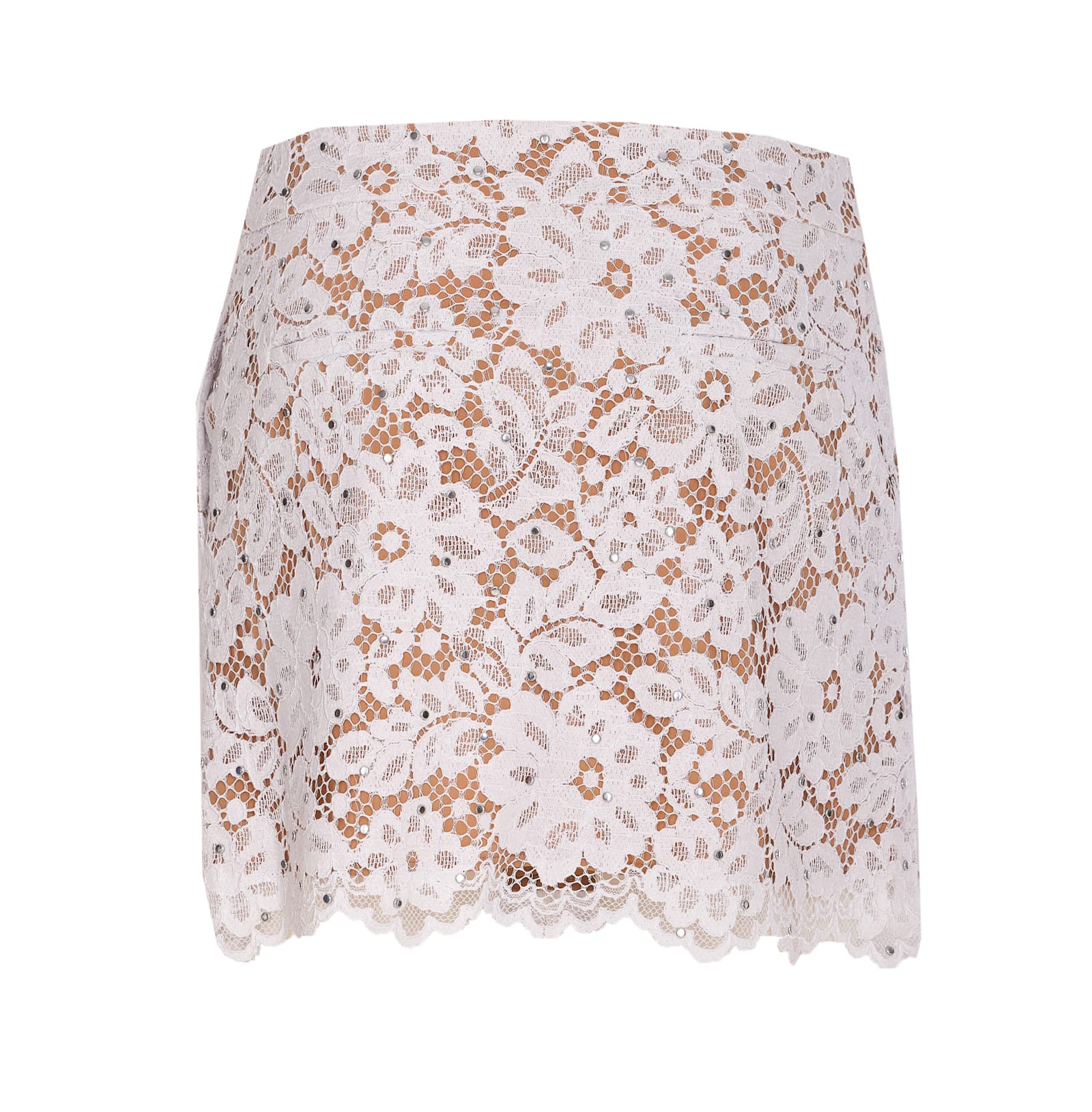 Michael Kors Studded Corded Floral Lace Mini Skirt
