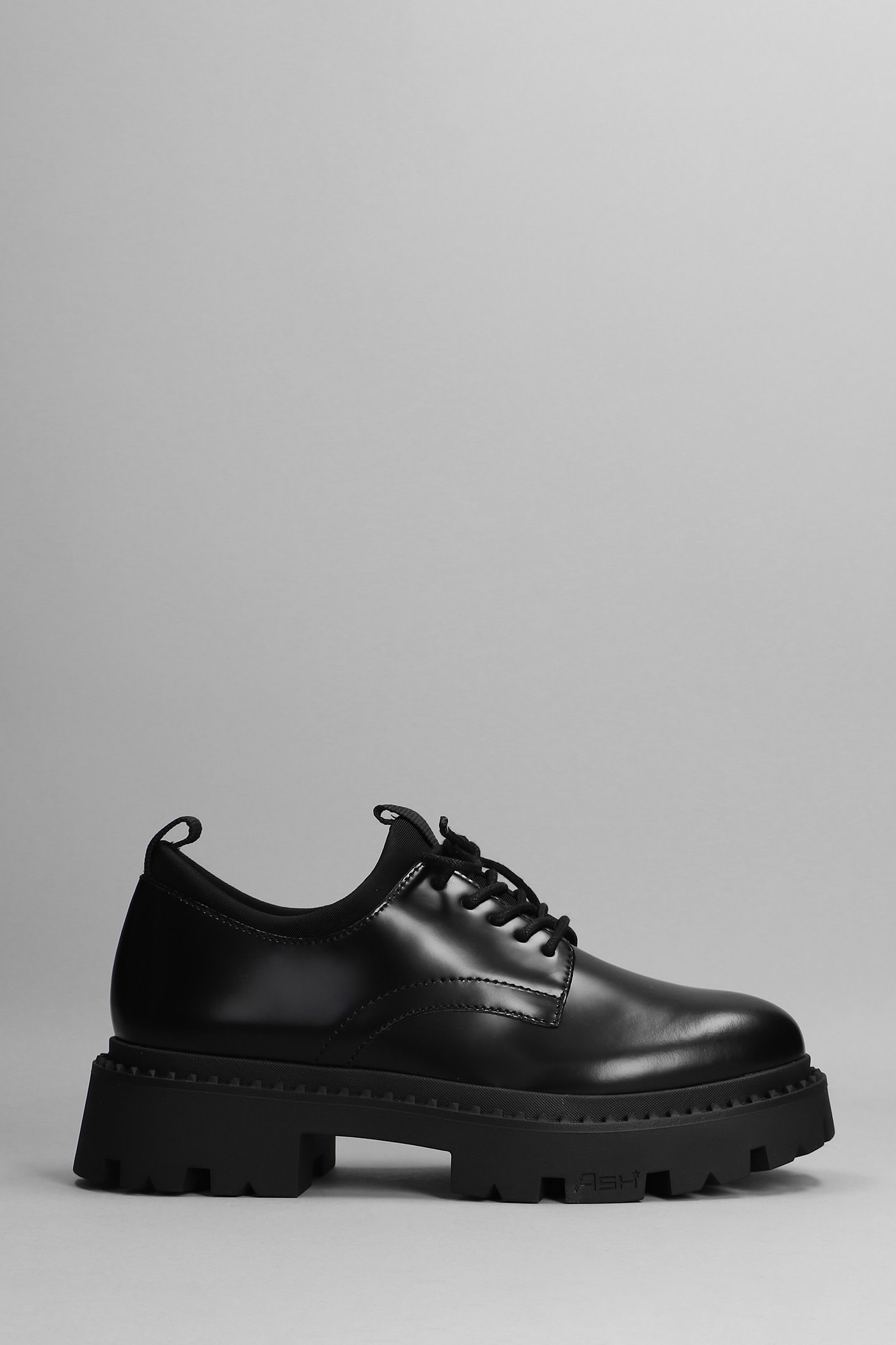 ASH GIANT LACE UP SHOES IN BLACK LEATHER