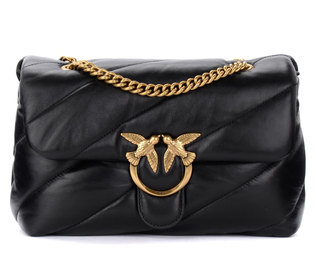 Pinko Classic Love Bag Puff In Black Quilted Leather