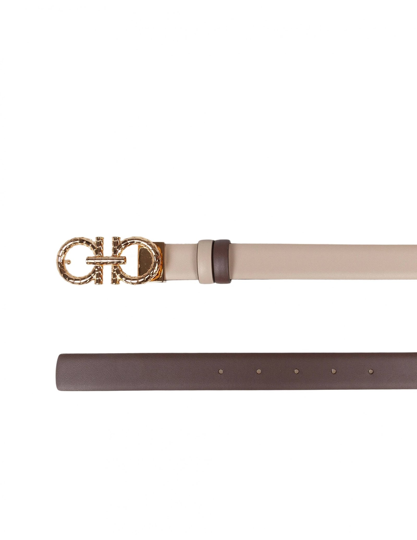 FERRAGAMO REVERSIBLE AND ADJUSTABLE GANCINI BELT IN LEATHER