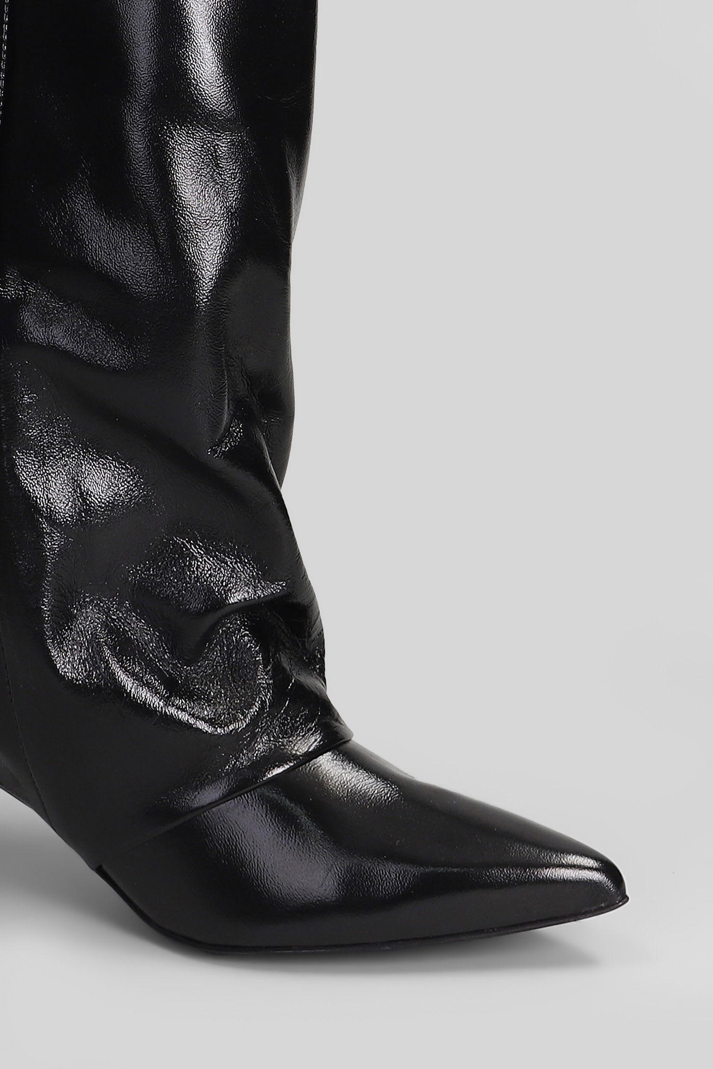 Alchimia High Heels Boots In Black Leather In Black