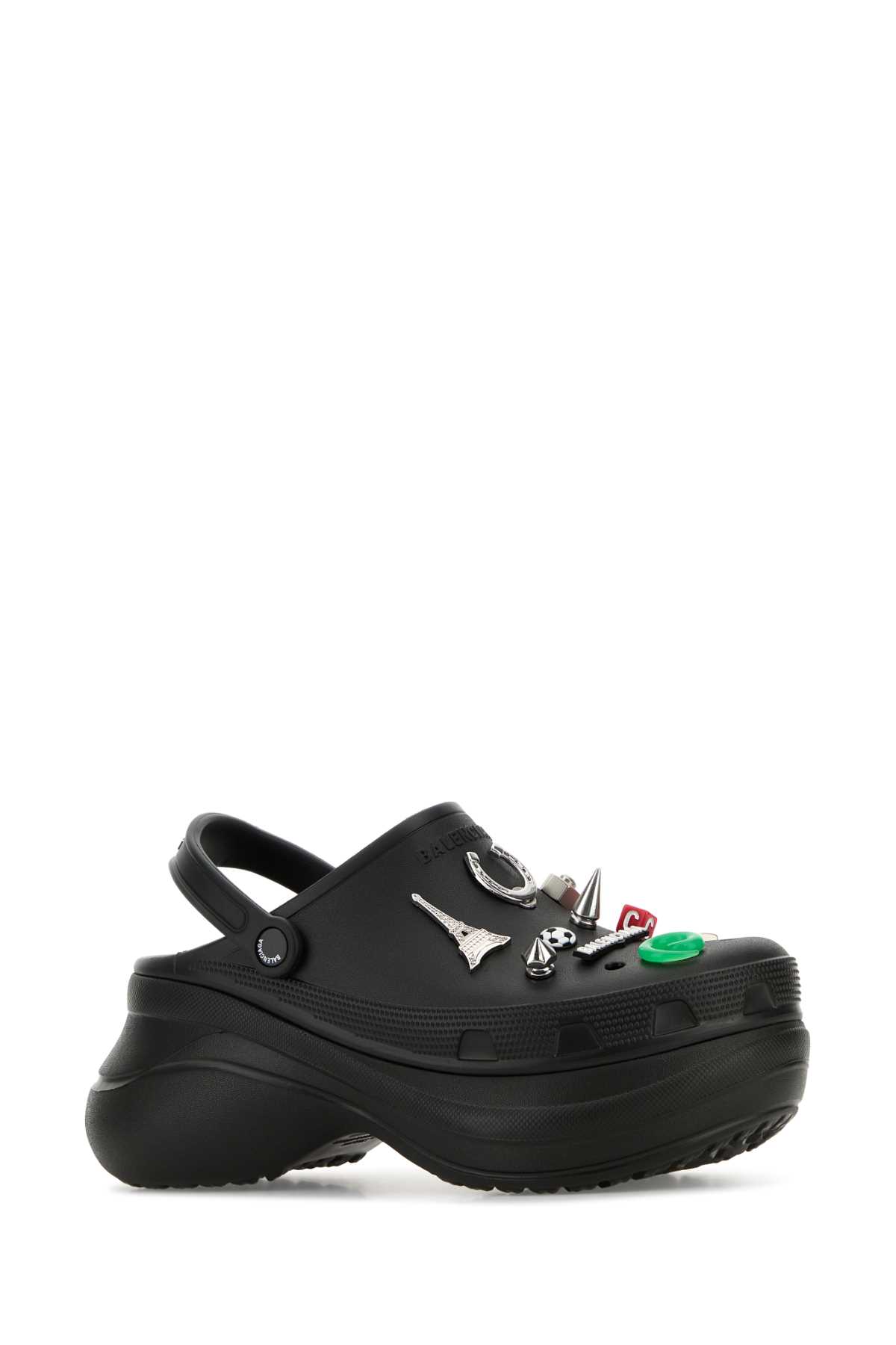 BALENCIAGA BLACK RUBBER BALENCIAGA X CROCSÂ ¢ MULES
