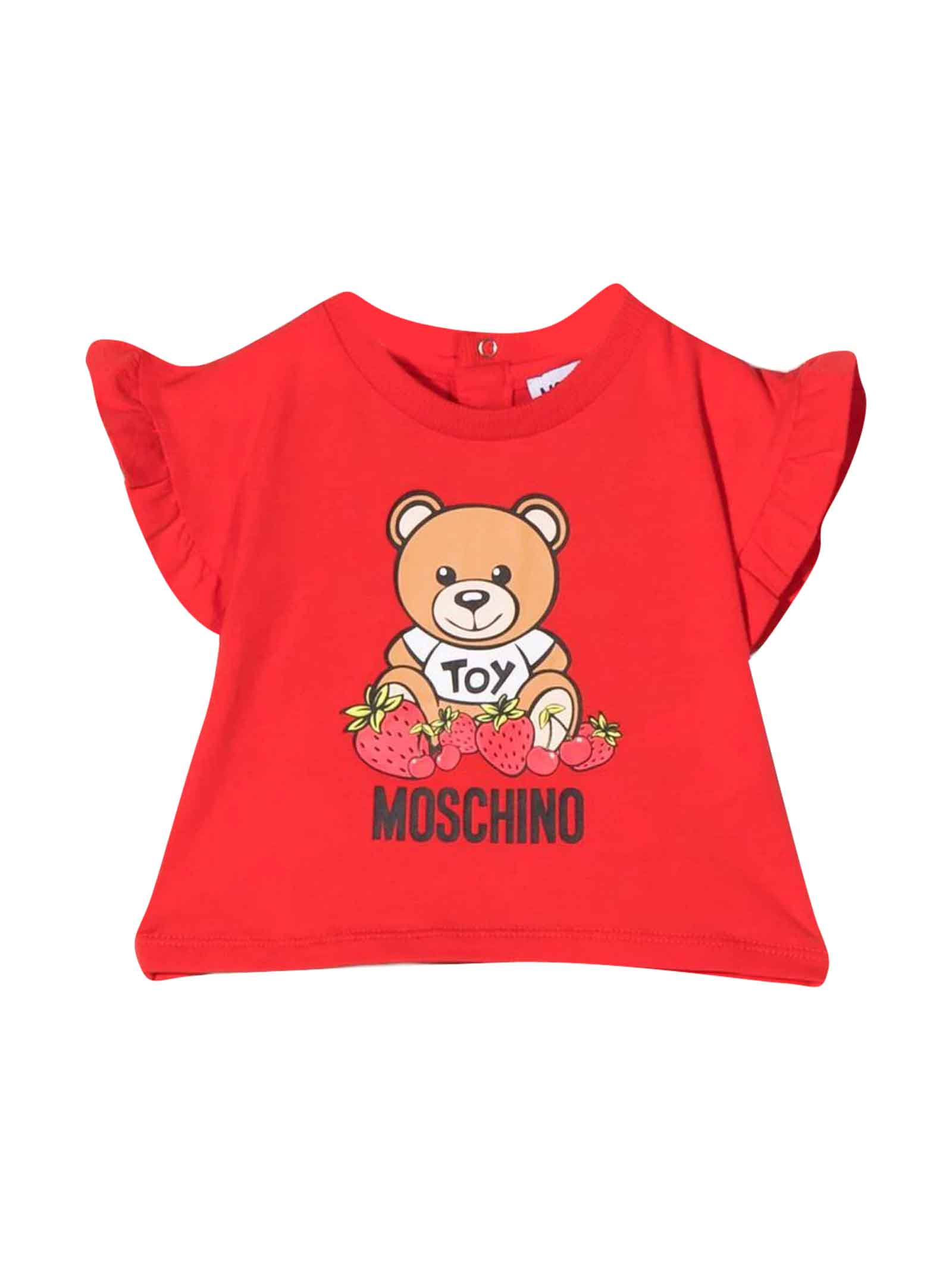 Moschino Unisex Red Baby T-shirt