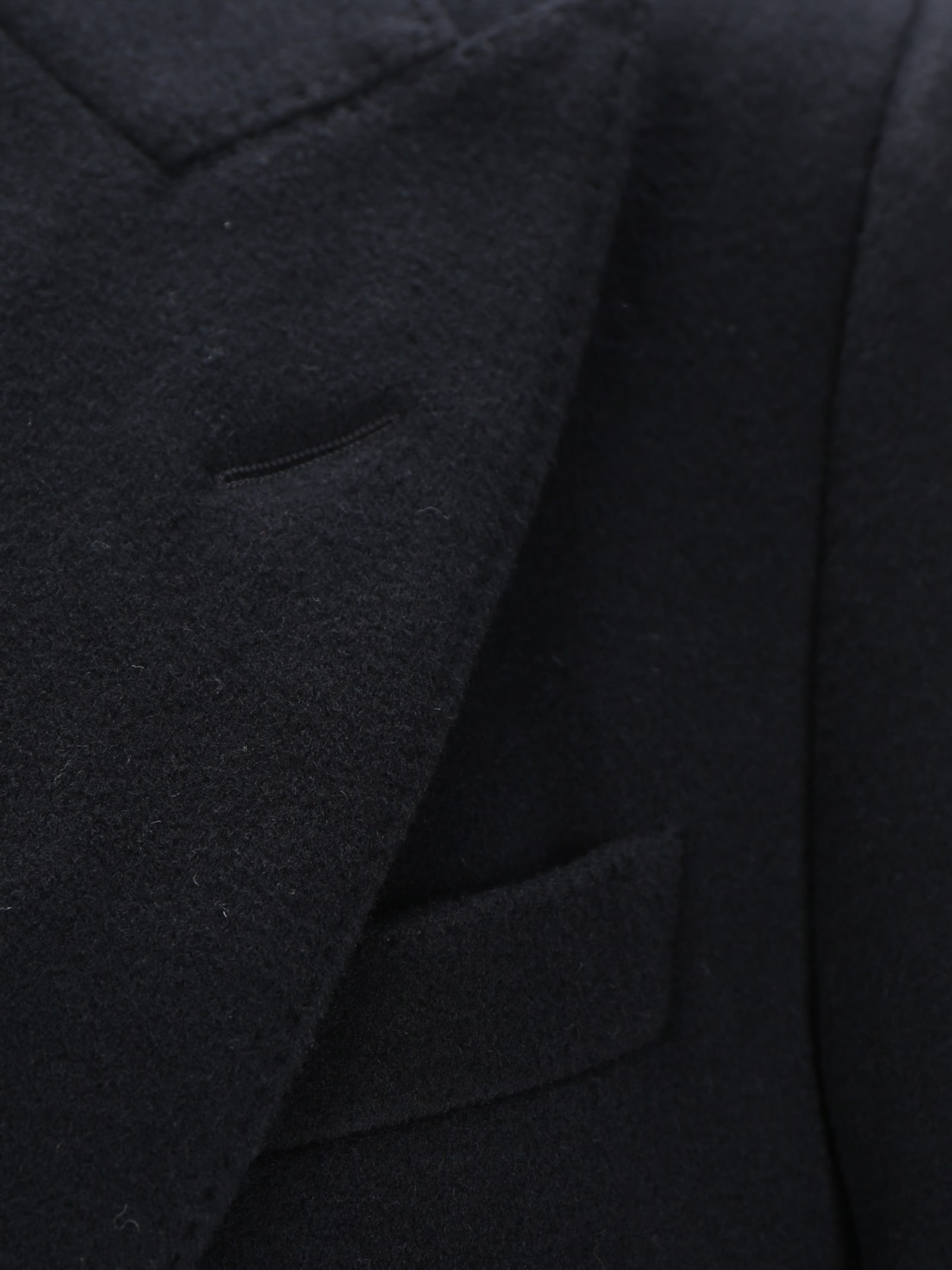 Dolce & Gabbana Double-breasted Wool Coat Men In Black