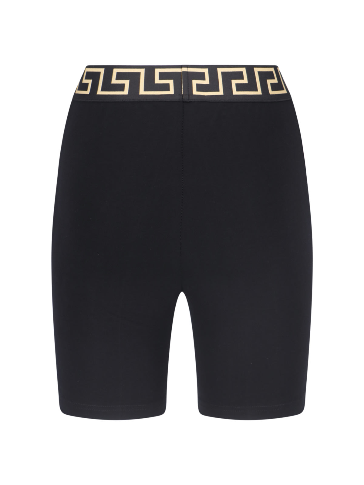 Shop Versace Greca Print Shorts In Nero