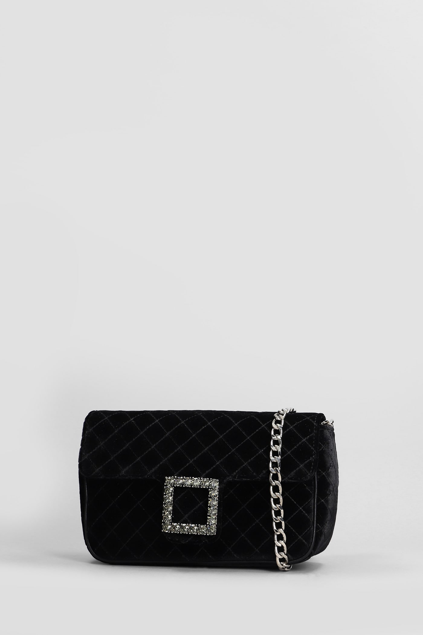 Shop Roberto Festa Lunette Shoulder Bag In Black Velvet