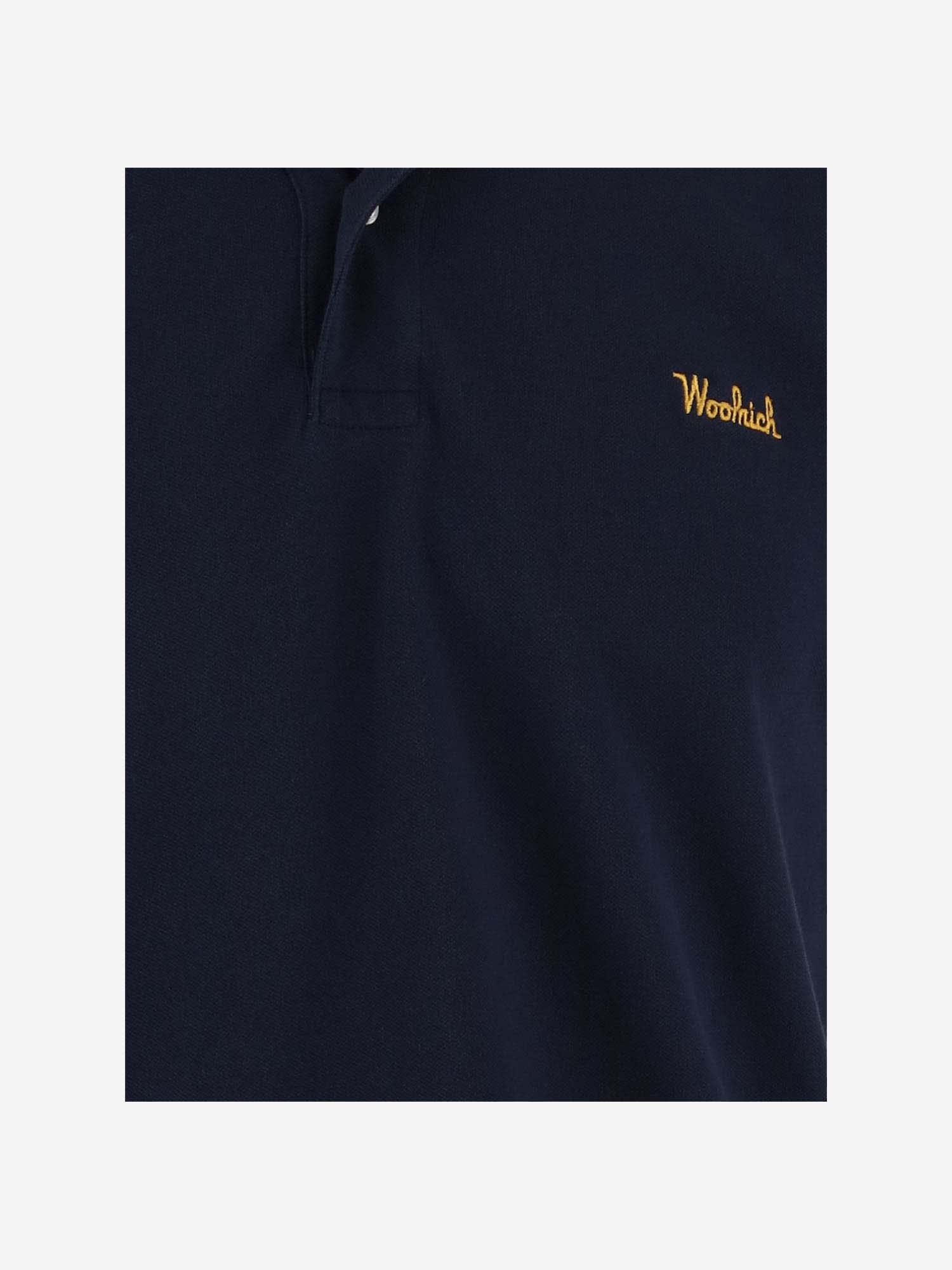 Shop Woolrich Stretch Cotton Polo Shirt In Blue