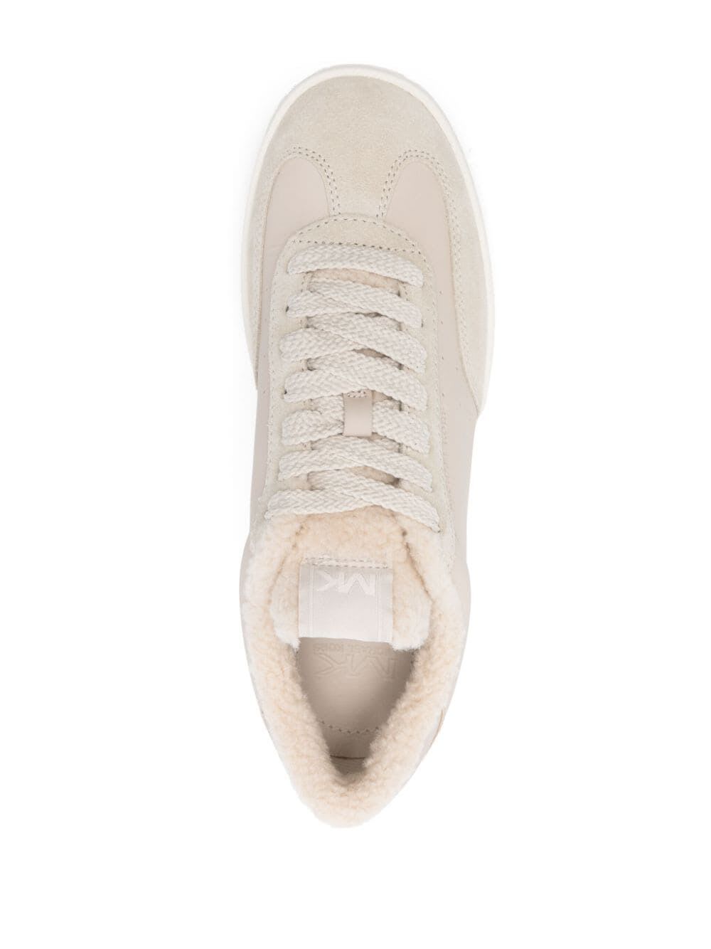 Shop Michael Kors Wilton Lace Up Sneakers In Bone