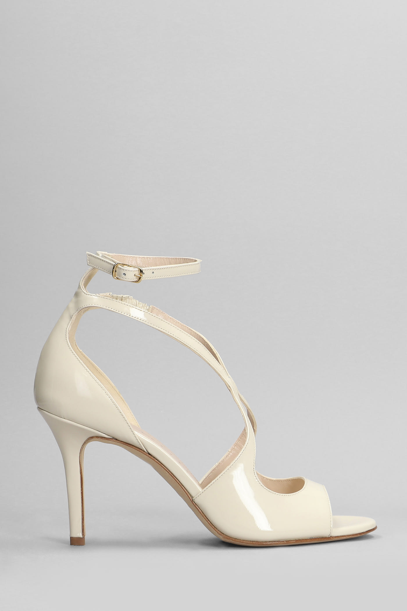 Shop The Seller Sandals In Beige Patent Leather