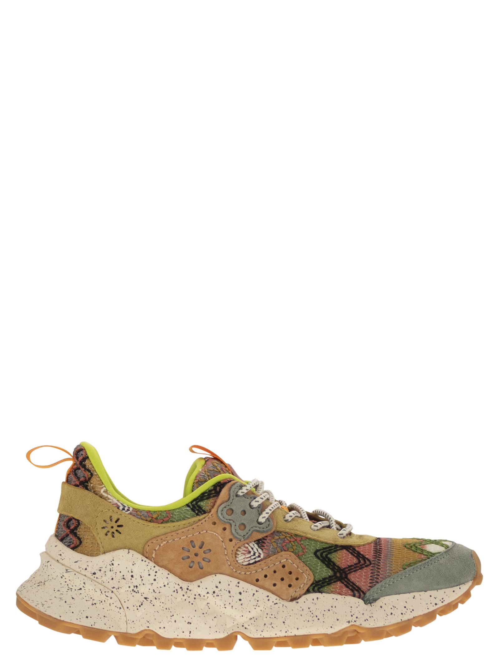 Flower Mountain Kotetsu Sneakers In Suede And Technical Fabric