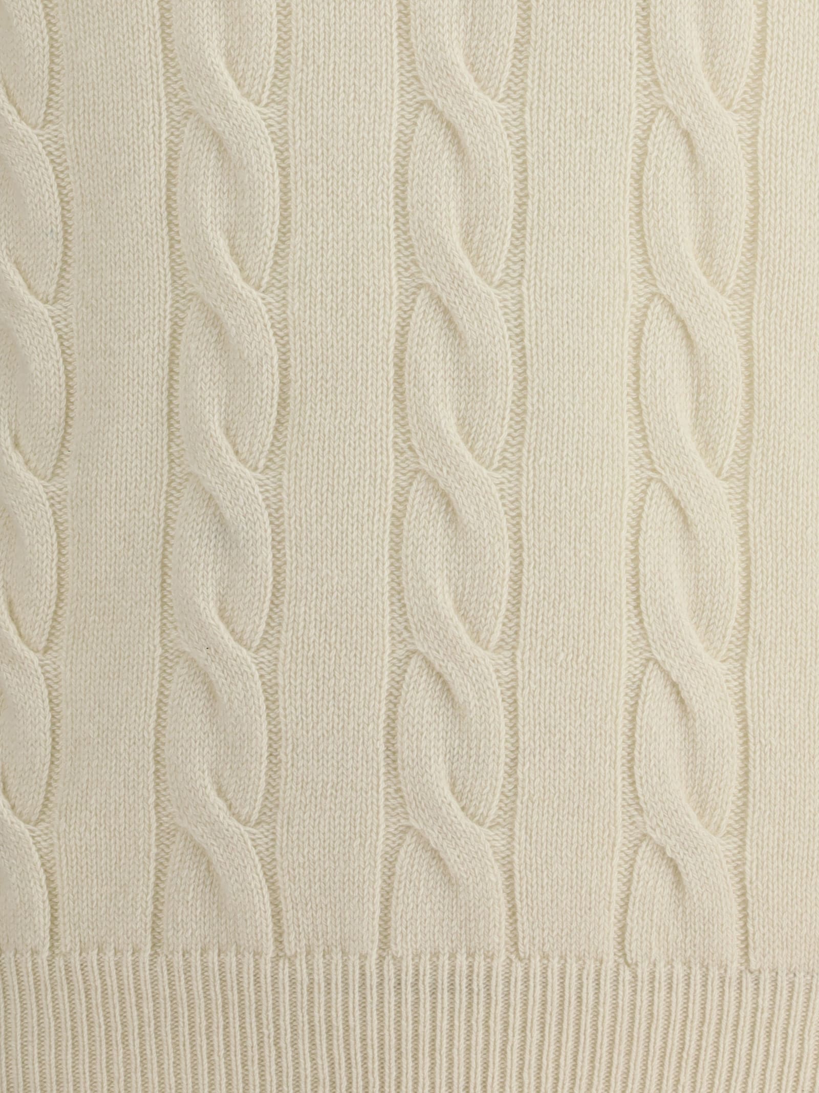 Aragona Braided Turtleneck Sweater In White