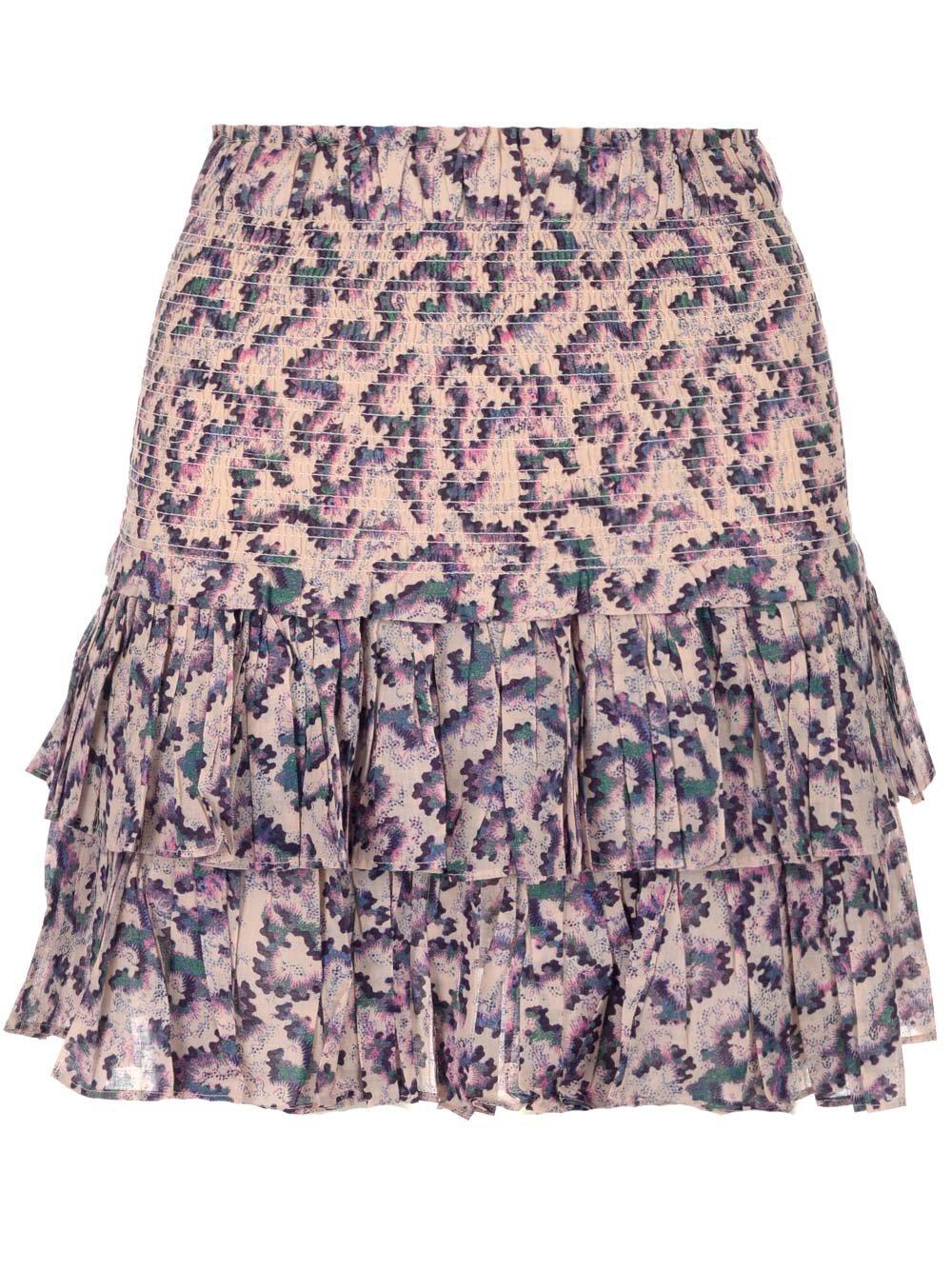 Isabel Marant Étoile Allover Floral Print Ruffled Miniskirt