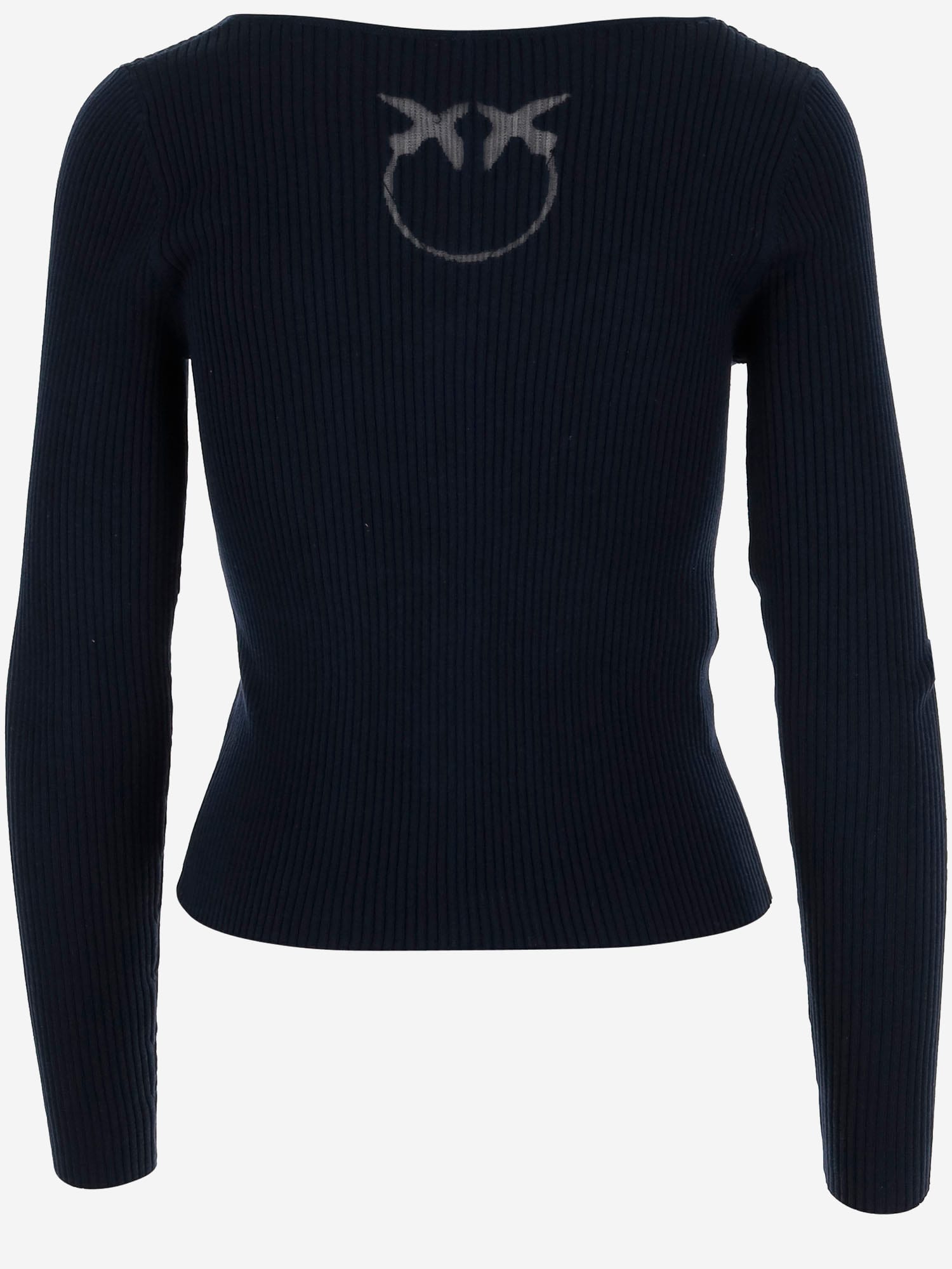 Pinko Silk And Cotton Cardigan With Logo In Black