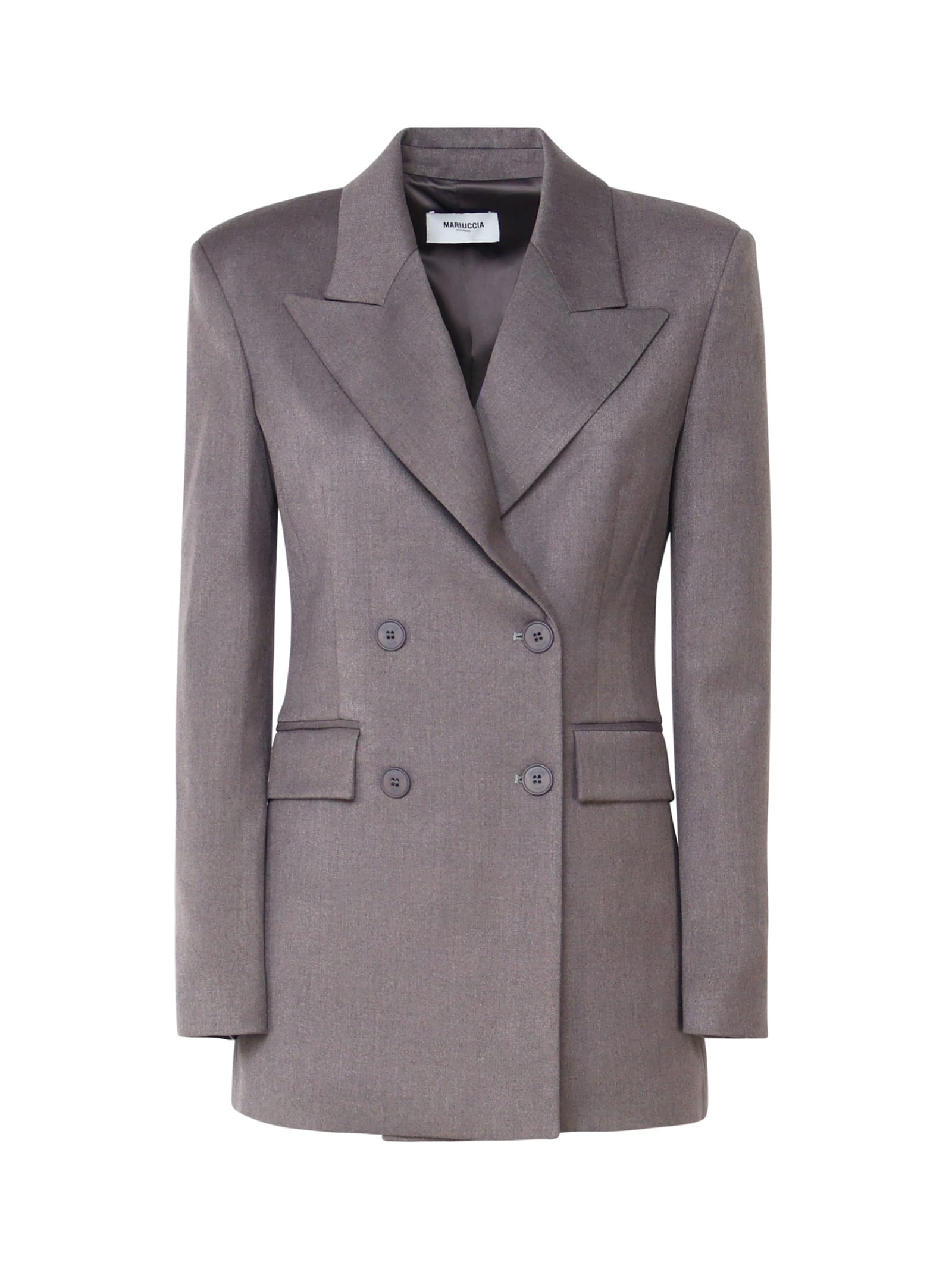 Shop Mariuccia Milano Blazer In Wool In Grey