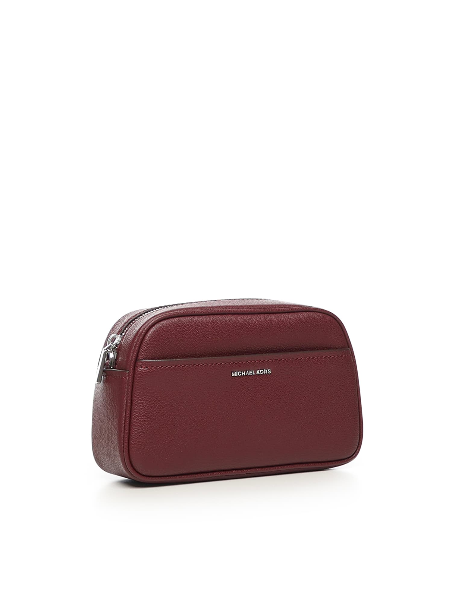 Michael Michael Kors Jet Set Small Leather Crossbody Bag In Burgundy