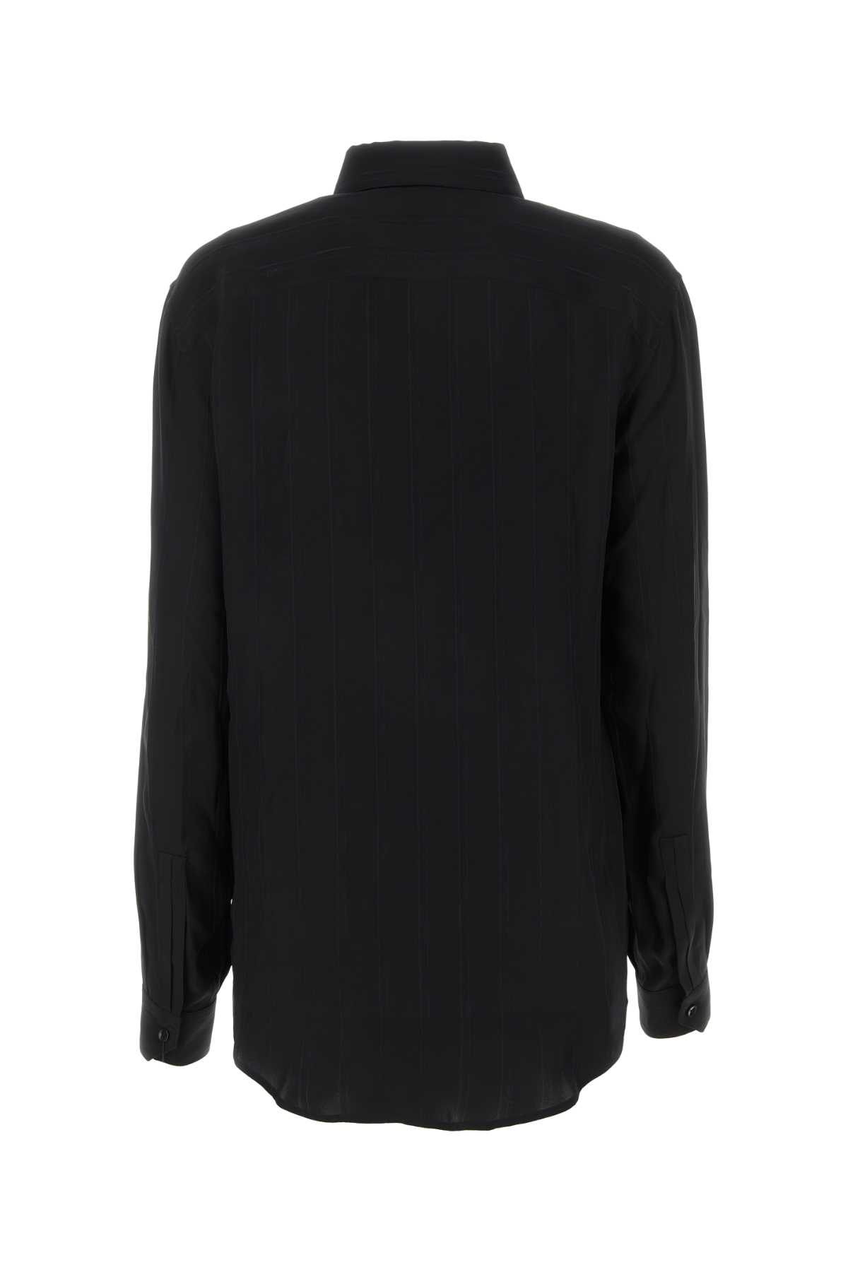 Shop Saint Laurent Black Silk Shirt In Noir