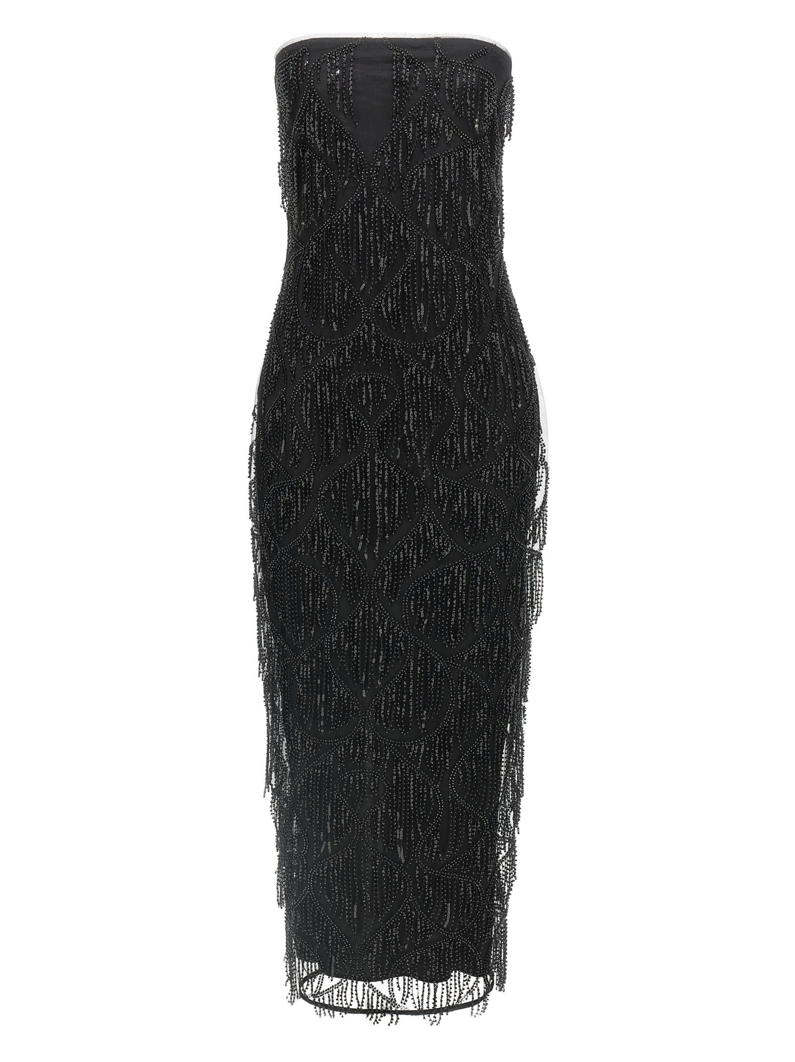 Rotate Birger Christensen Rotate Birgerchristensen Sequins Midi Tube Dress In Black