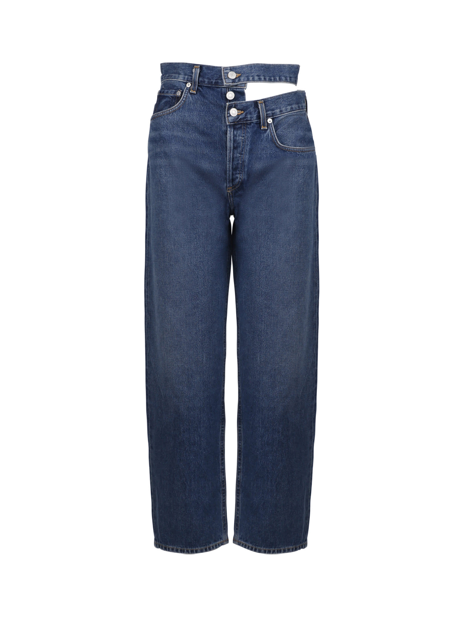 AGOLDE AGOLDE STRAIGHT LEG JEANS WITH CUT-OUT DETAIL