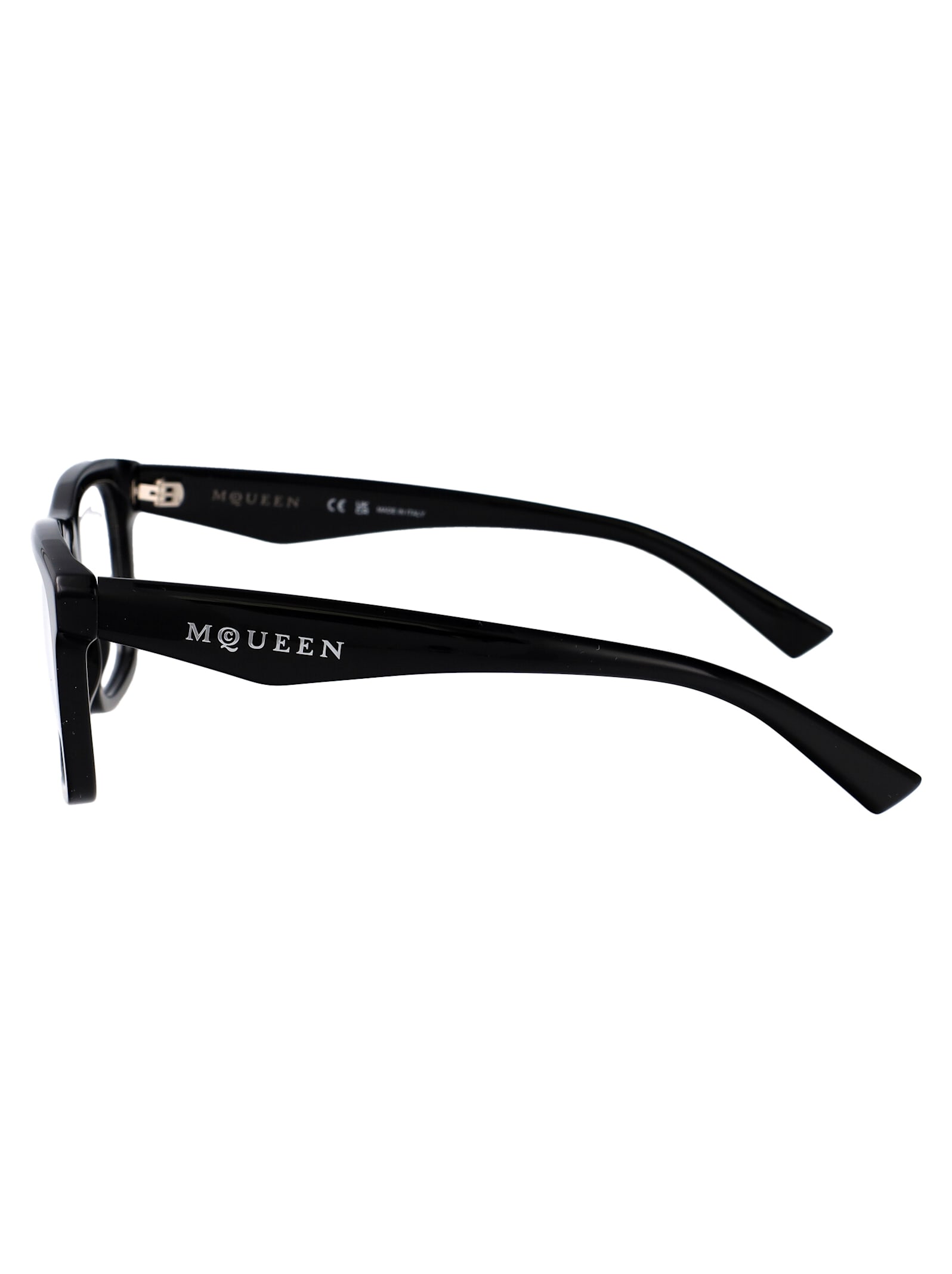 Alexander Mcqueen Am0475o Glasses In Black-black-transparent