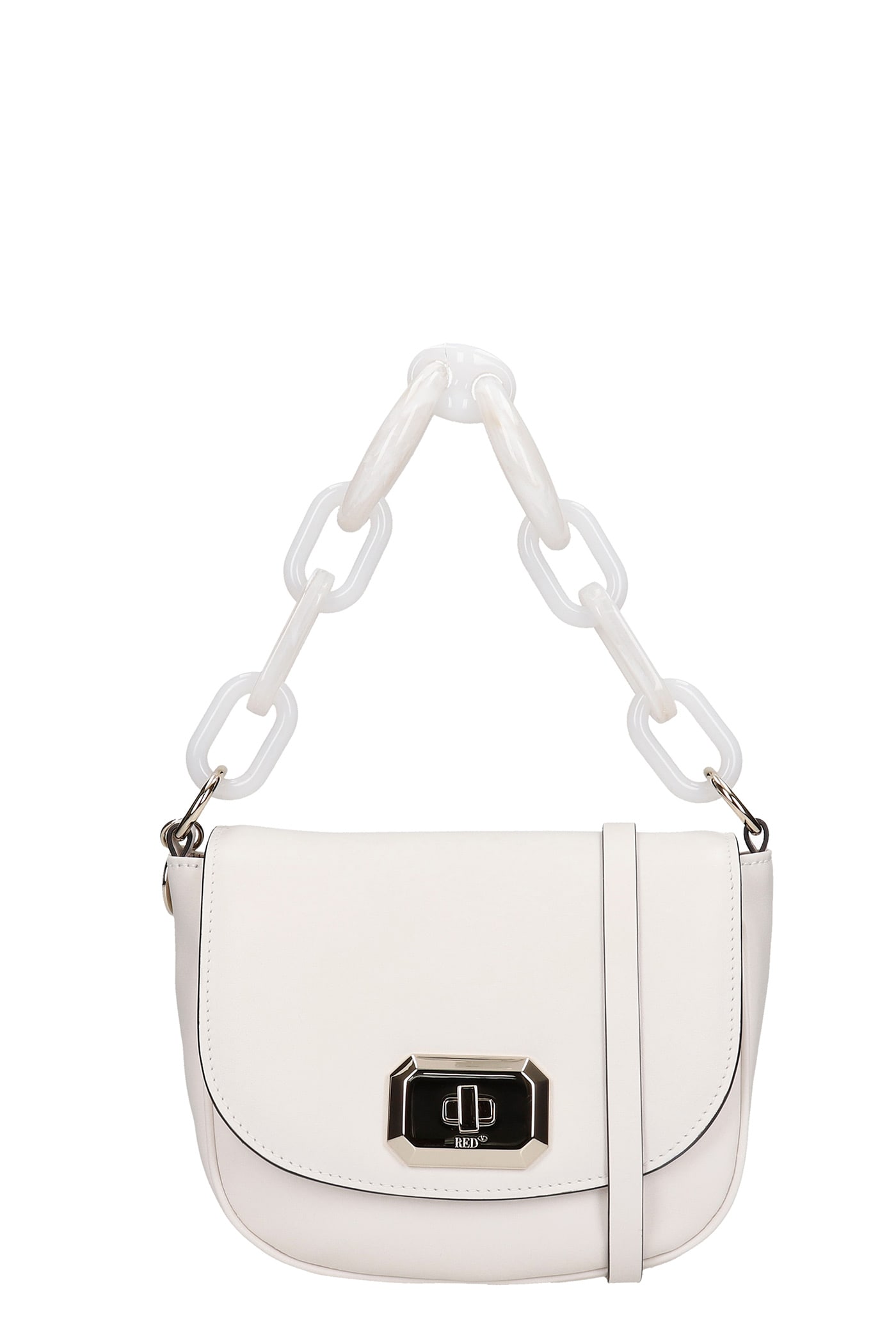 RED VALENTINO SHOULDER BAG IN WHITE LEATHER,11837003