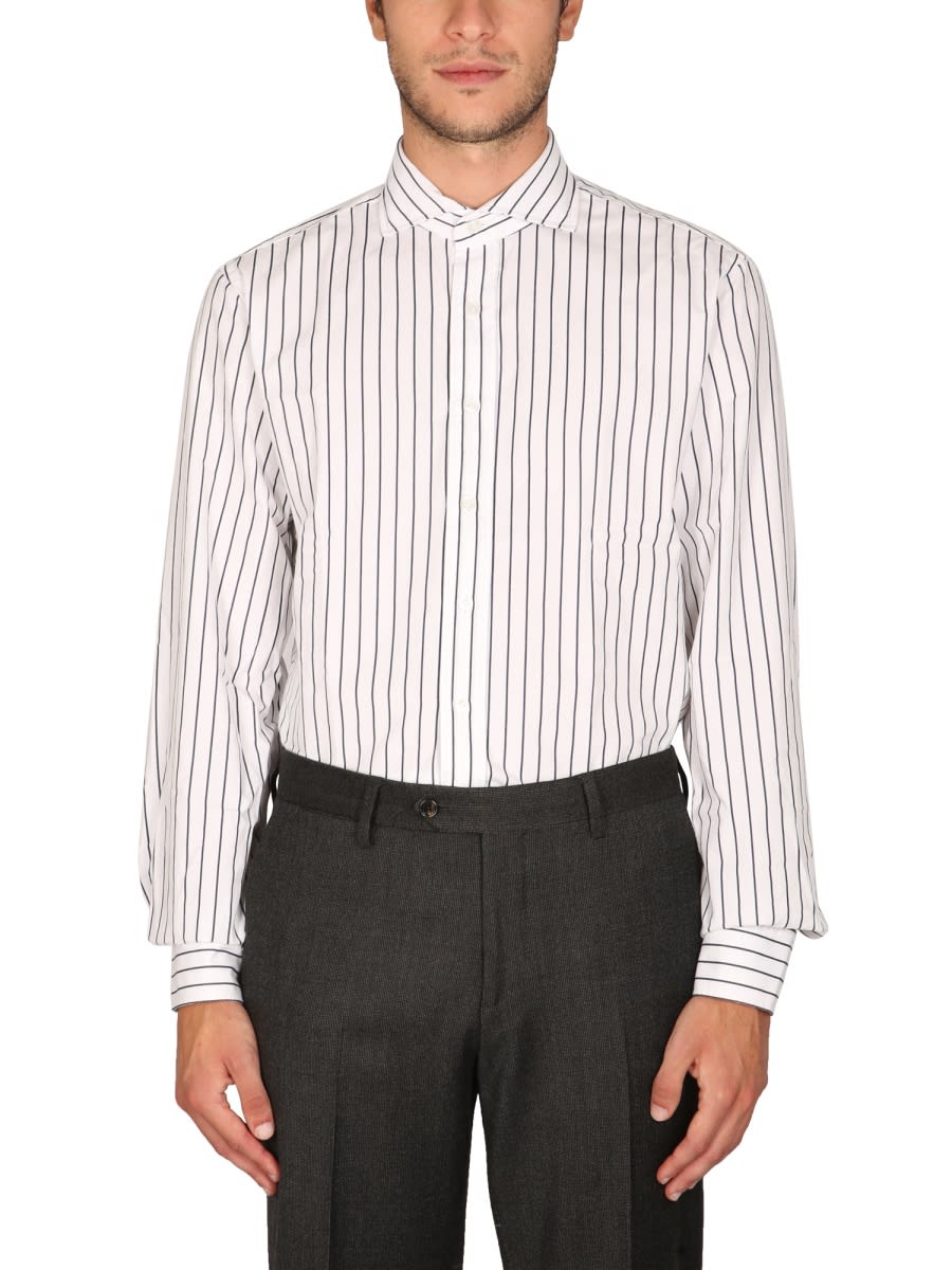 Shop Lardini Shirt With Striped Pattern In Multicolour