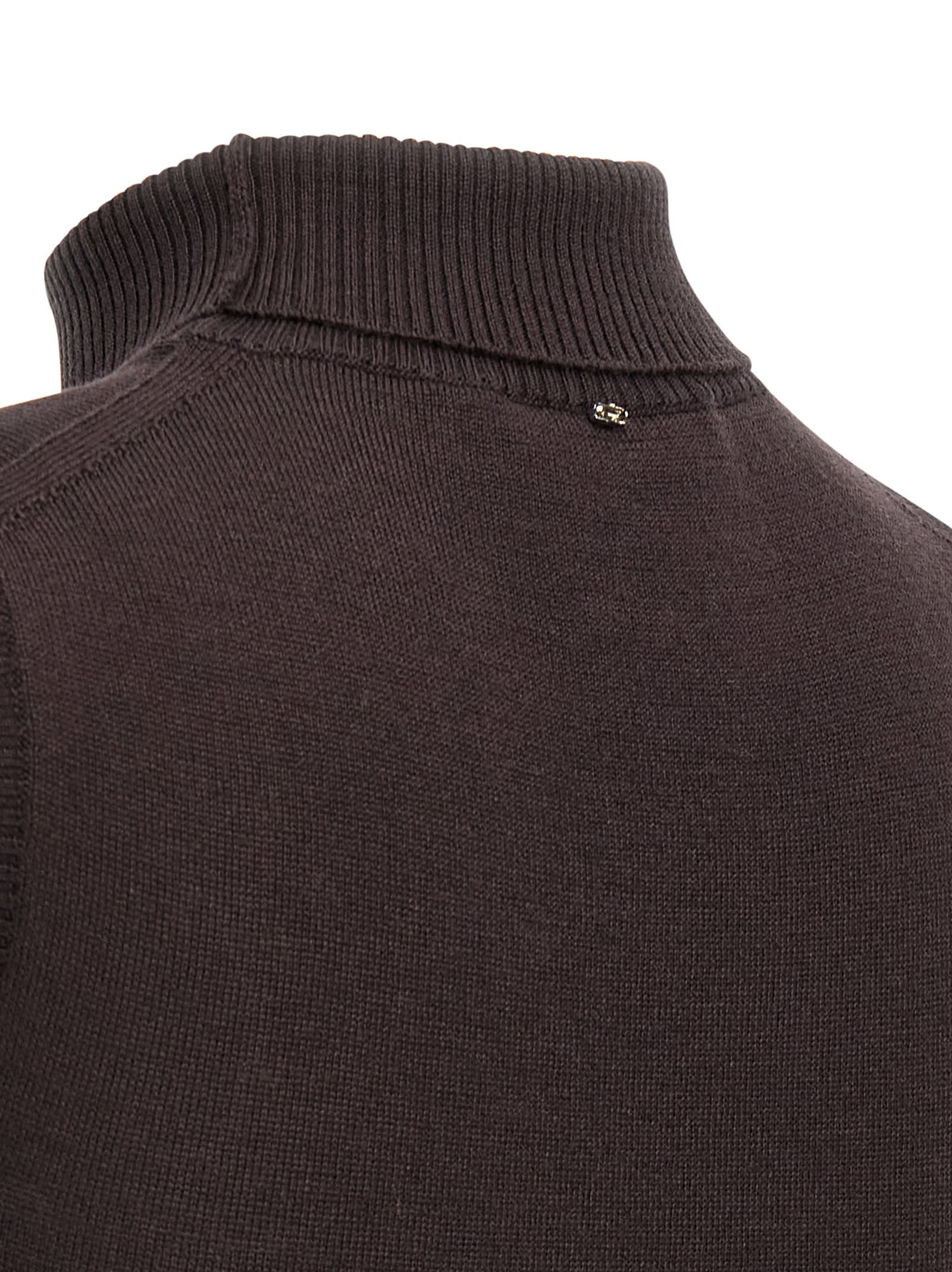 Sportmax Mock Neck Sleeveless Knitwear Brown In Black