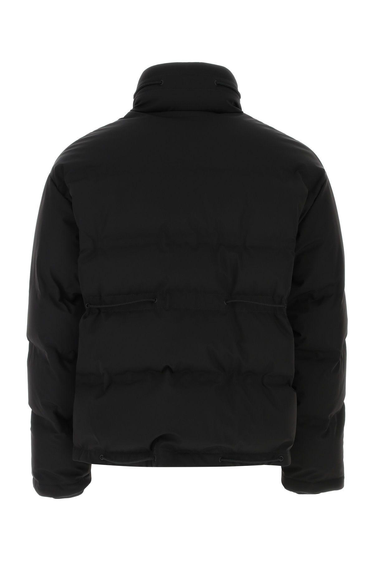 Shop Valentino Black Stretch Nylon Blend Down Jacket