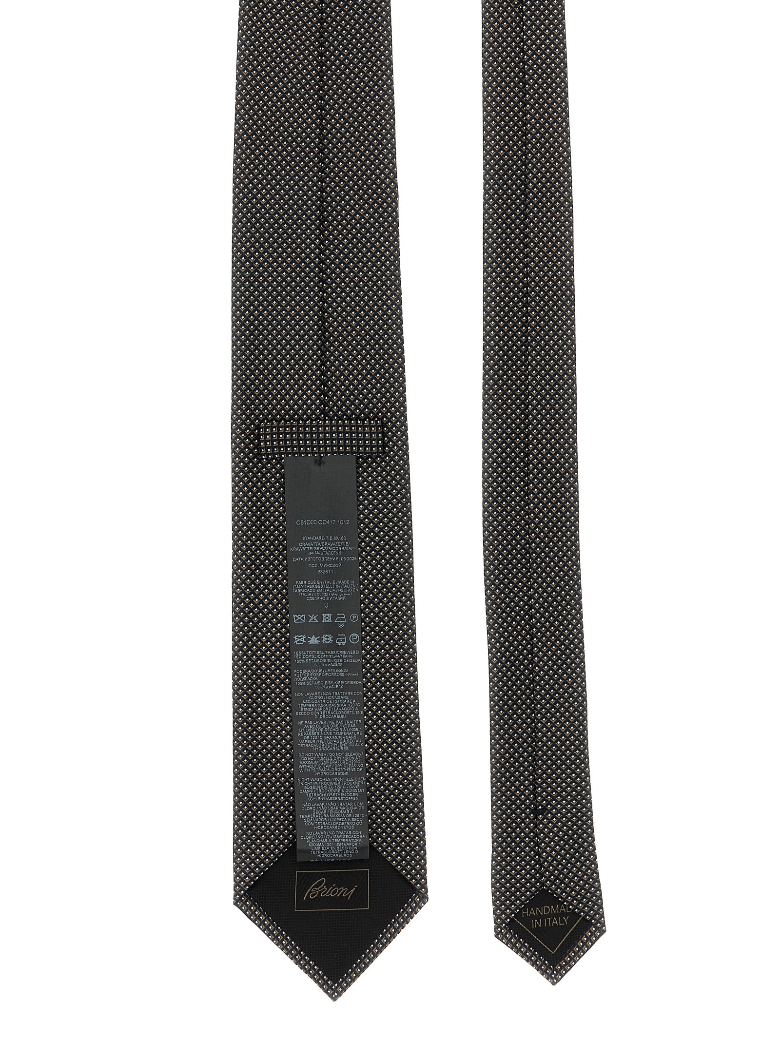 Brioni Jacquard Tie Ties And Papillon Black In Black