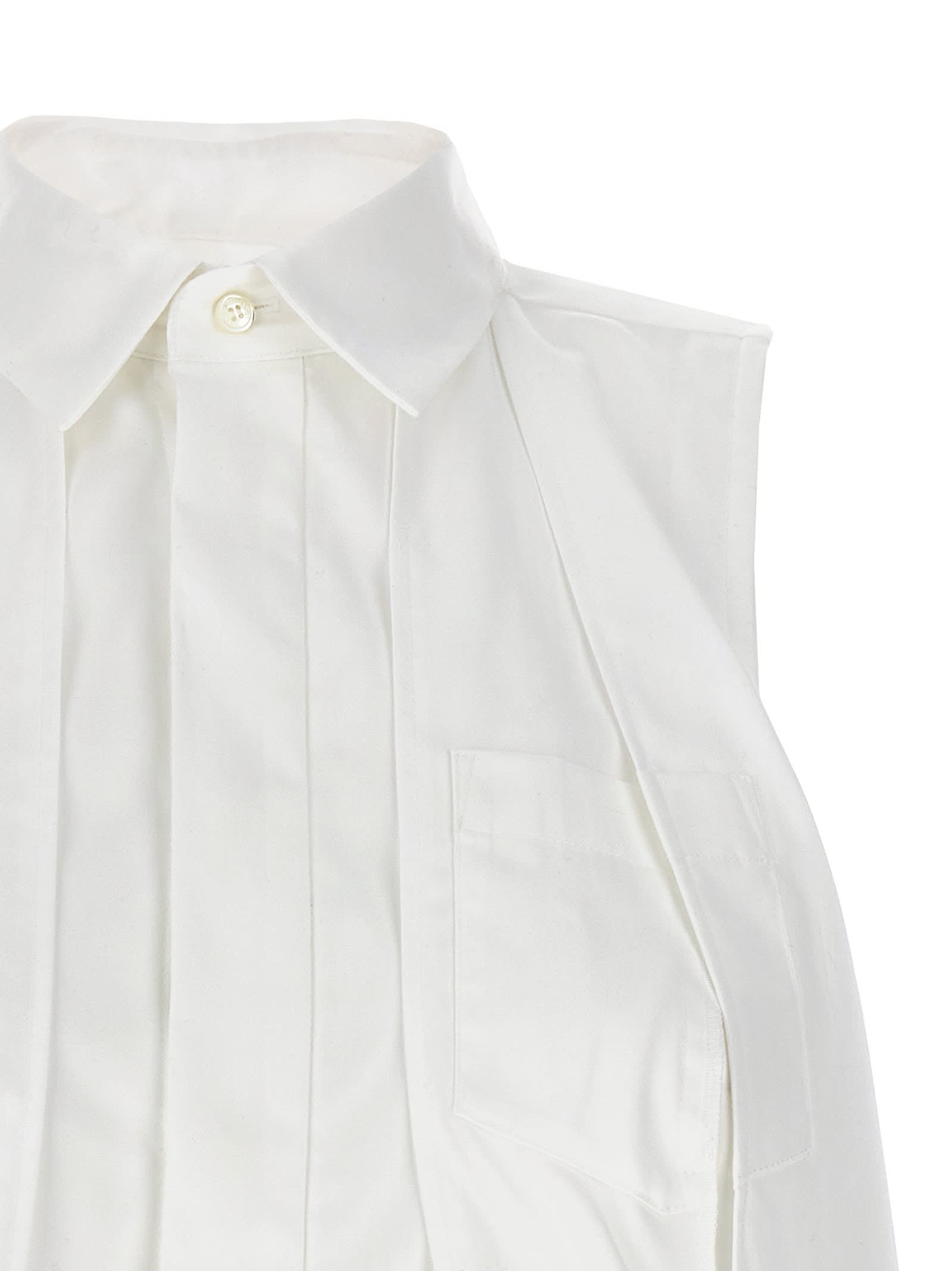 Shop Sacai Sleeveless Shirt In White