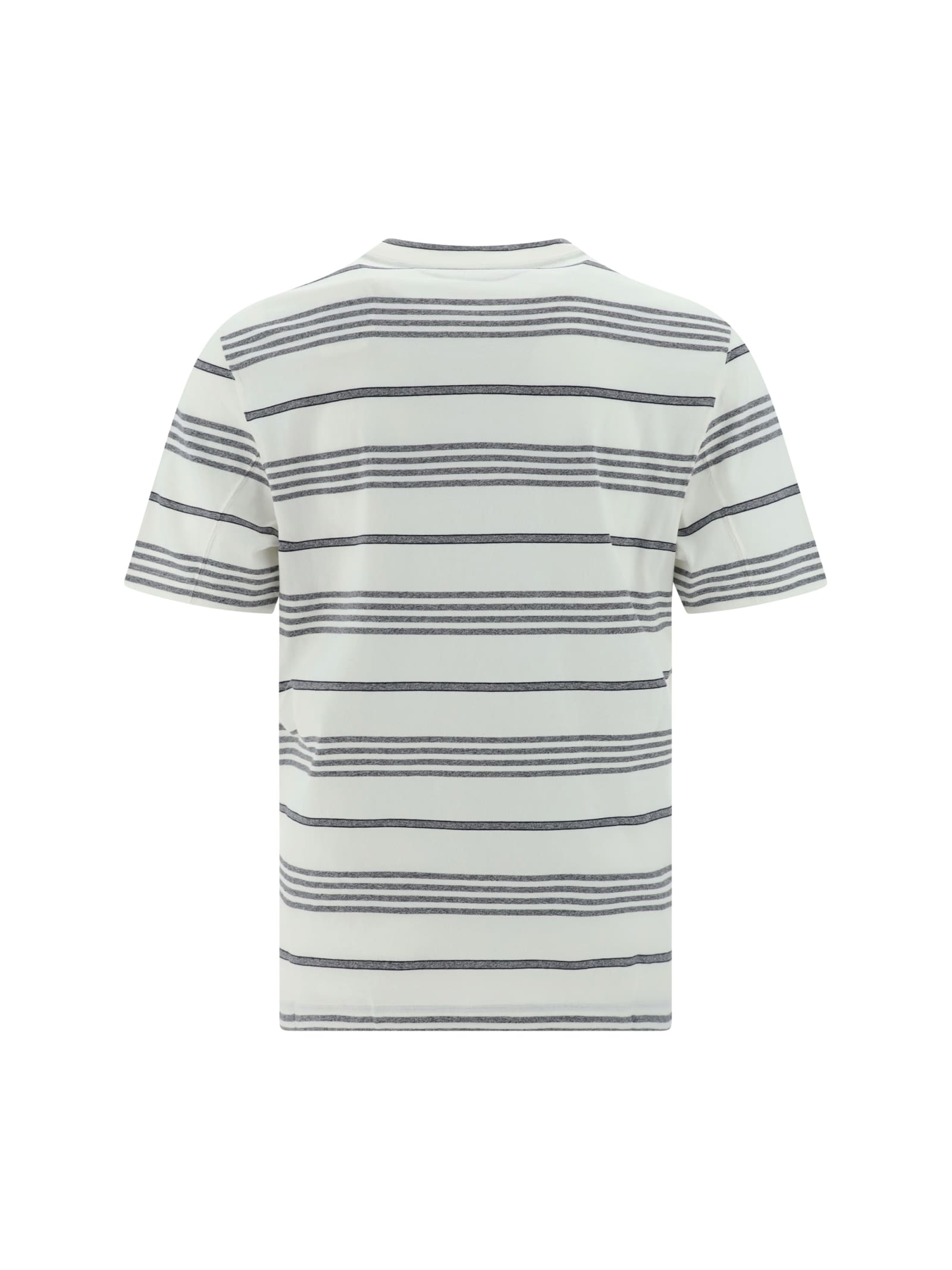 Shop Brunello Cucinelli T-shirt In Off White/grigio/blu