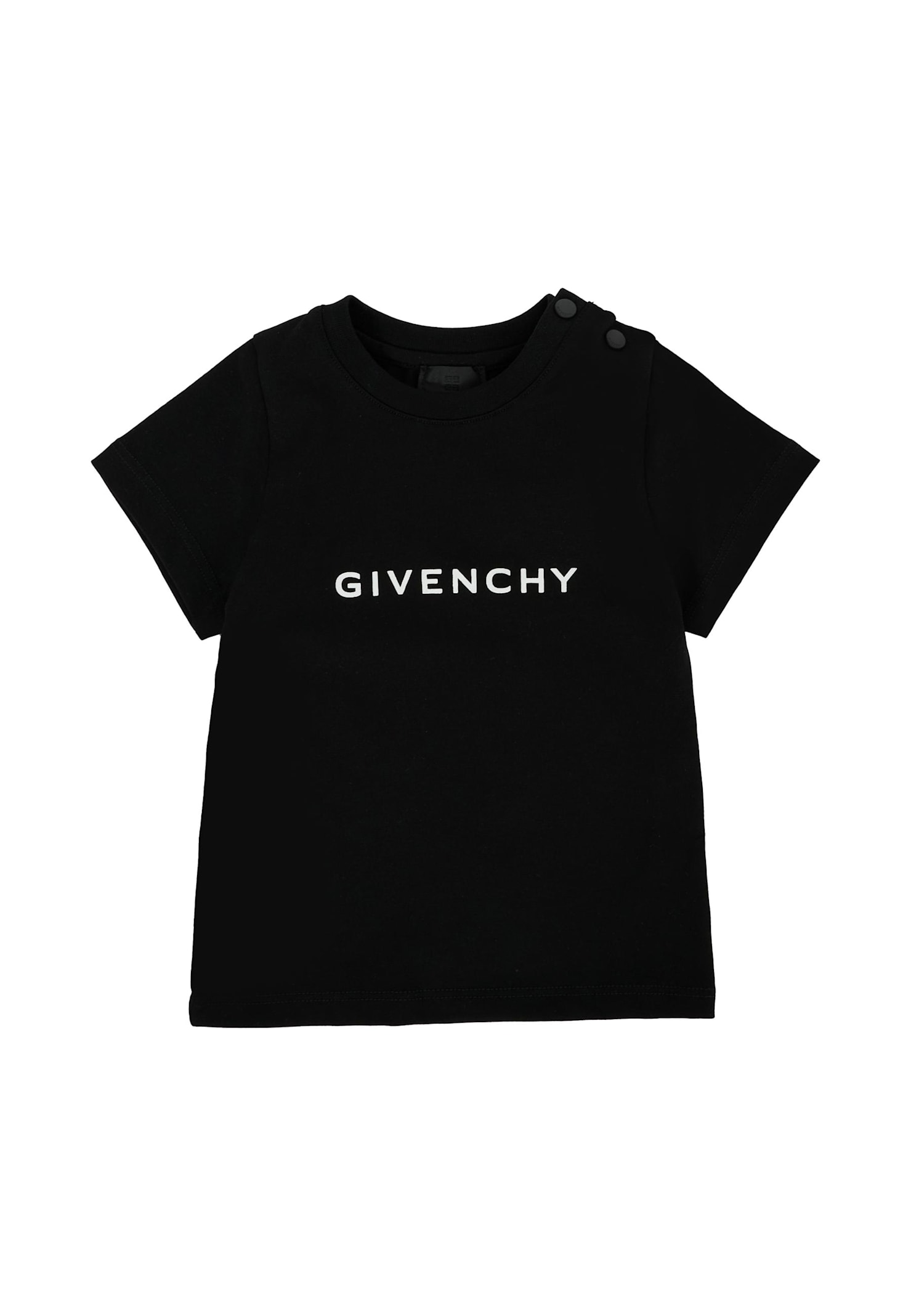 Givenchy Black T-shirt For Babykids With Logo In Multi