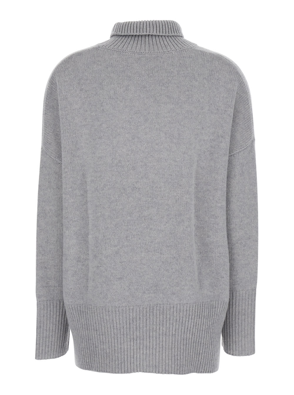 Lisa Yang Heidi Grey Turtleneck Knit Sweater In Cashmere Woman In Gray
